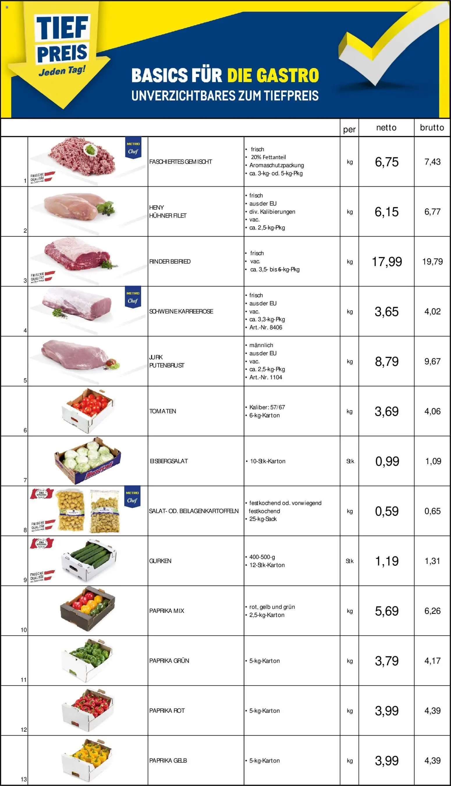 Vorschau der Angebote: Metro Metro angebote Basics für die Gastro gültig ab 08.05.2026