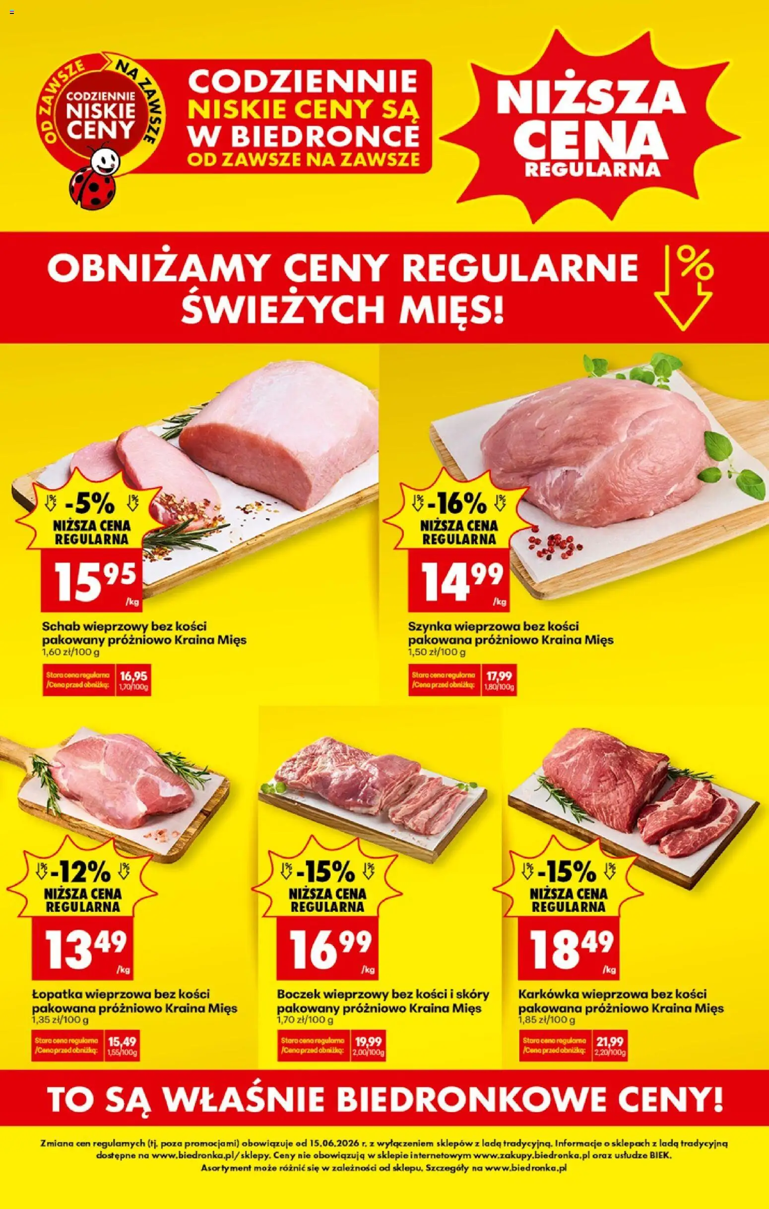 Pogląd gazetki "Biedronka gazetka - Niższe ceny regularne" ze sklepu Biedronka ważnej od 15.06.2026