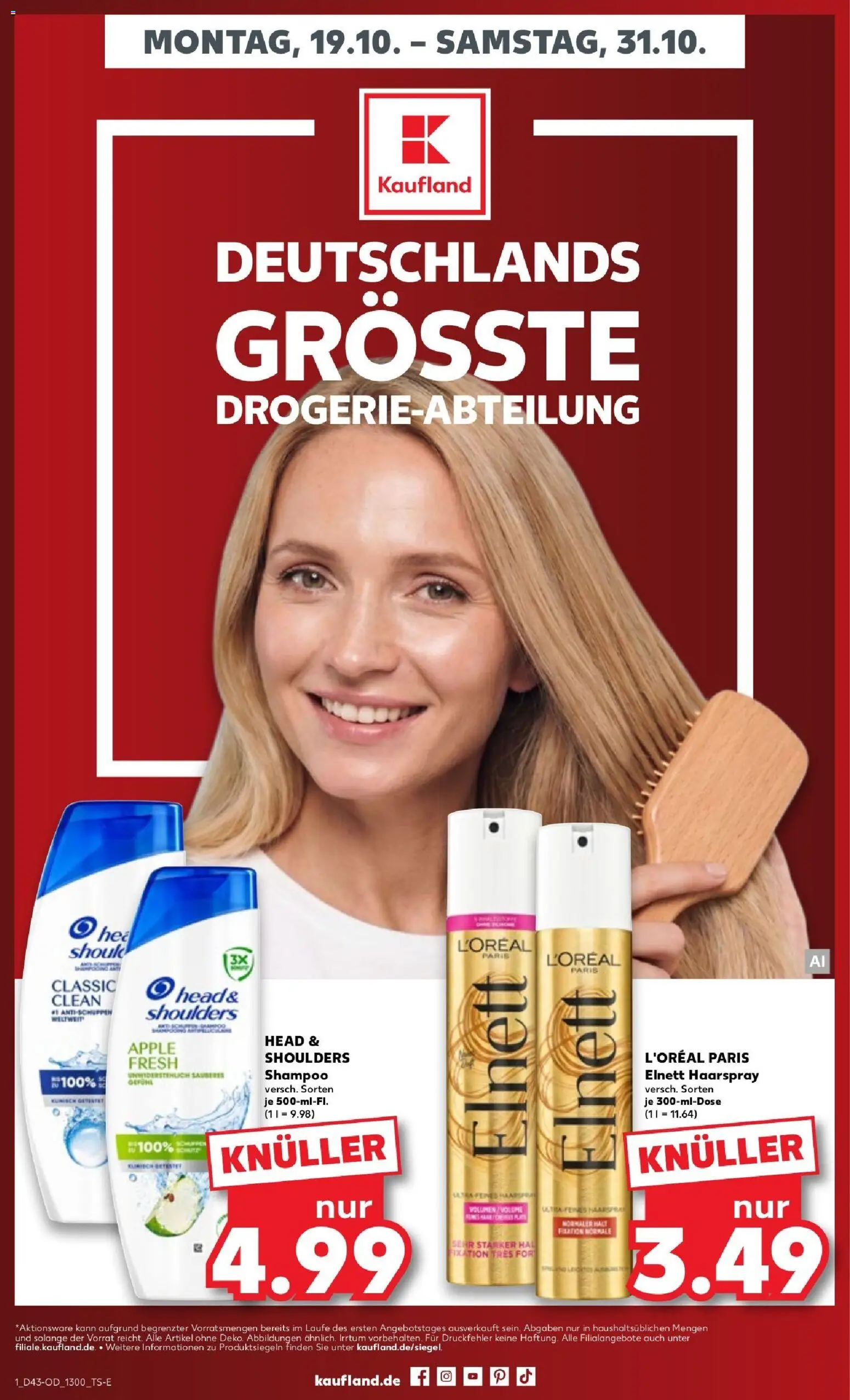 Vorschau von dem Prospekt des Geschäftes Kaufland, gültig ab dem 19.10.2026 - Apple, Shampoo, Haarspray