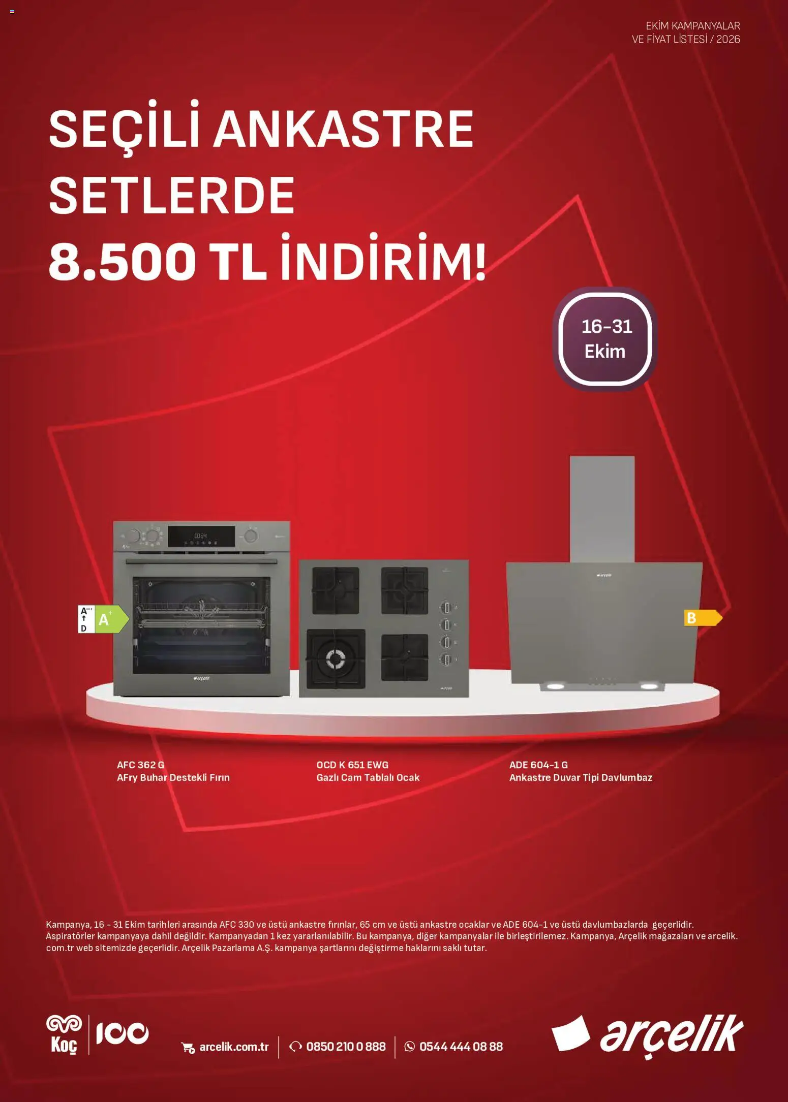 Arçelik Arçelik - Ankastre Kataloğu 16.10.2026 - Broşürünün önizlemesi - Fırın, Davlumbaz, Ocak