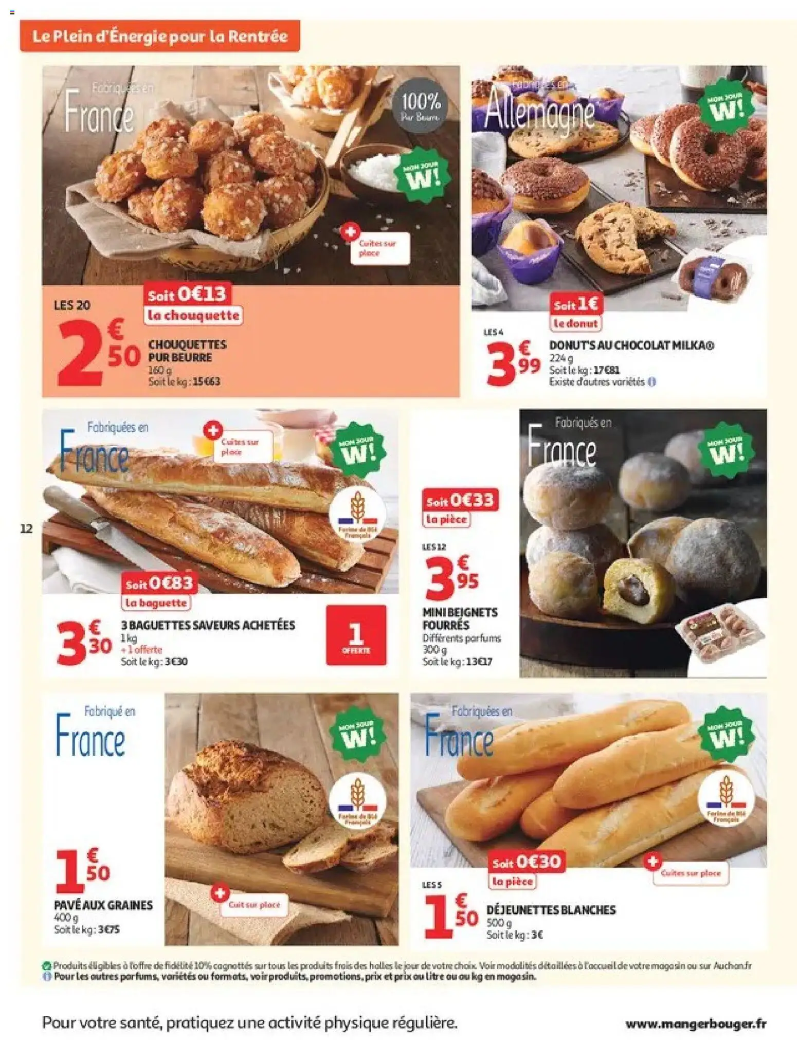 Prévisualisation de Auchan Ménage rentrée hypers du magasin Auchan formulaire valide 08/09/2026 - Parfums, Chocolat, Baguette, Beurre, Chouquette, Graines