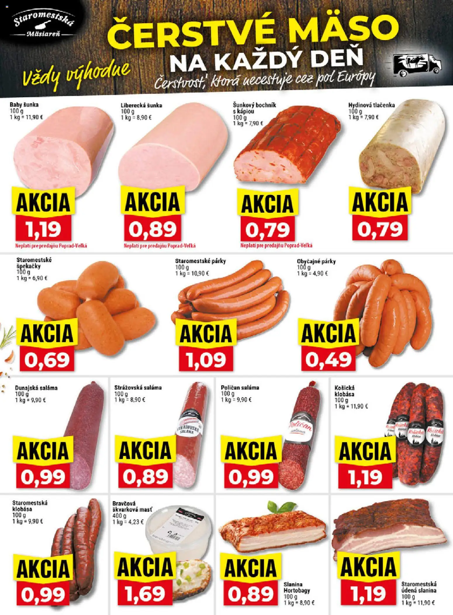 Náhľad Klas letáku platného od 19.10.2026 - Mäso, Klobása, Šunka, Slanina, Párky, Tlačenka, Saláma