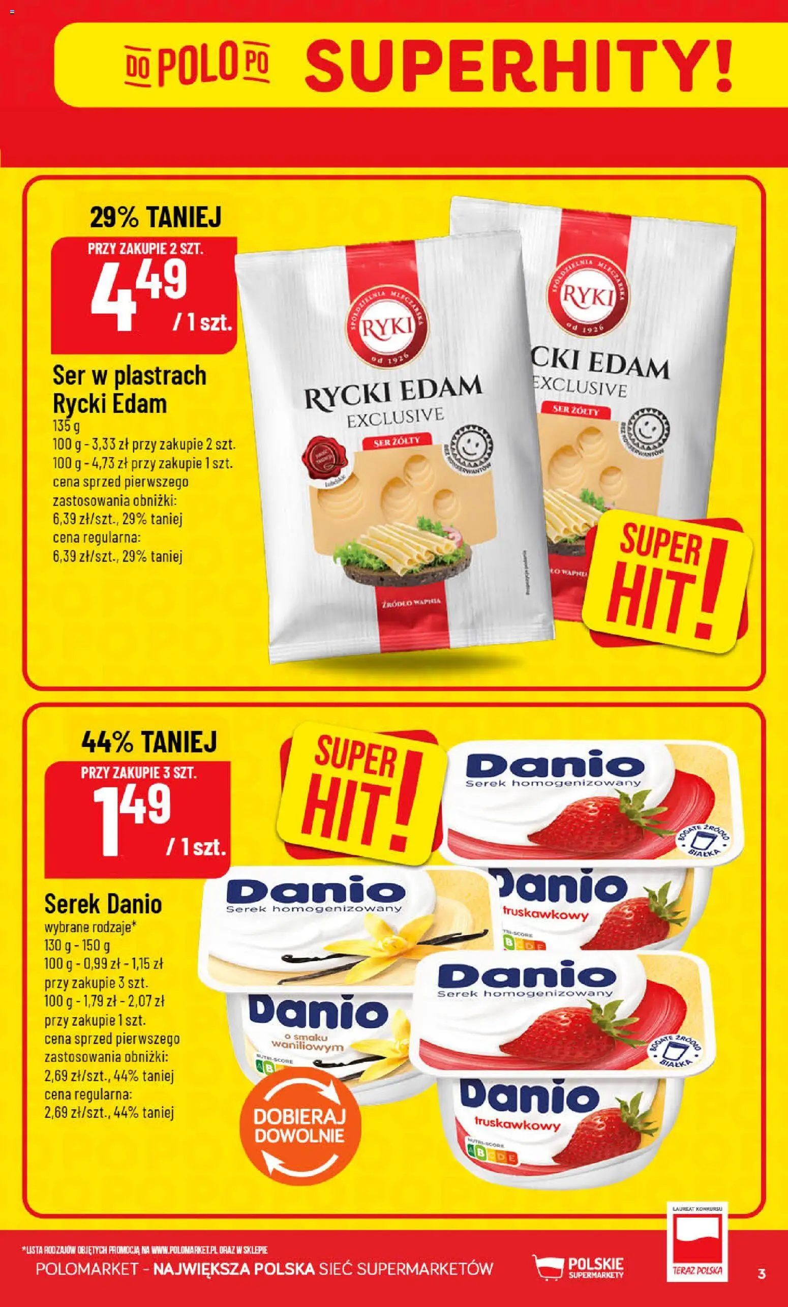 Pogląd gazetki "POLOmarket gazetka" ze sklepu POLOmarket ważnej od 23.09.2026 - Ser, Serek homogenizowany, Ser żółty, Serek, Ser w plastrach