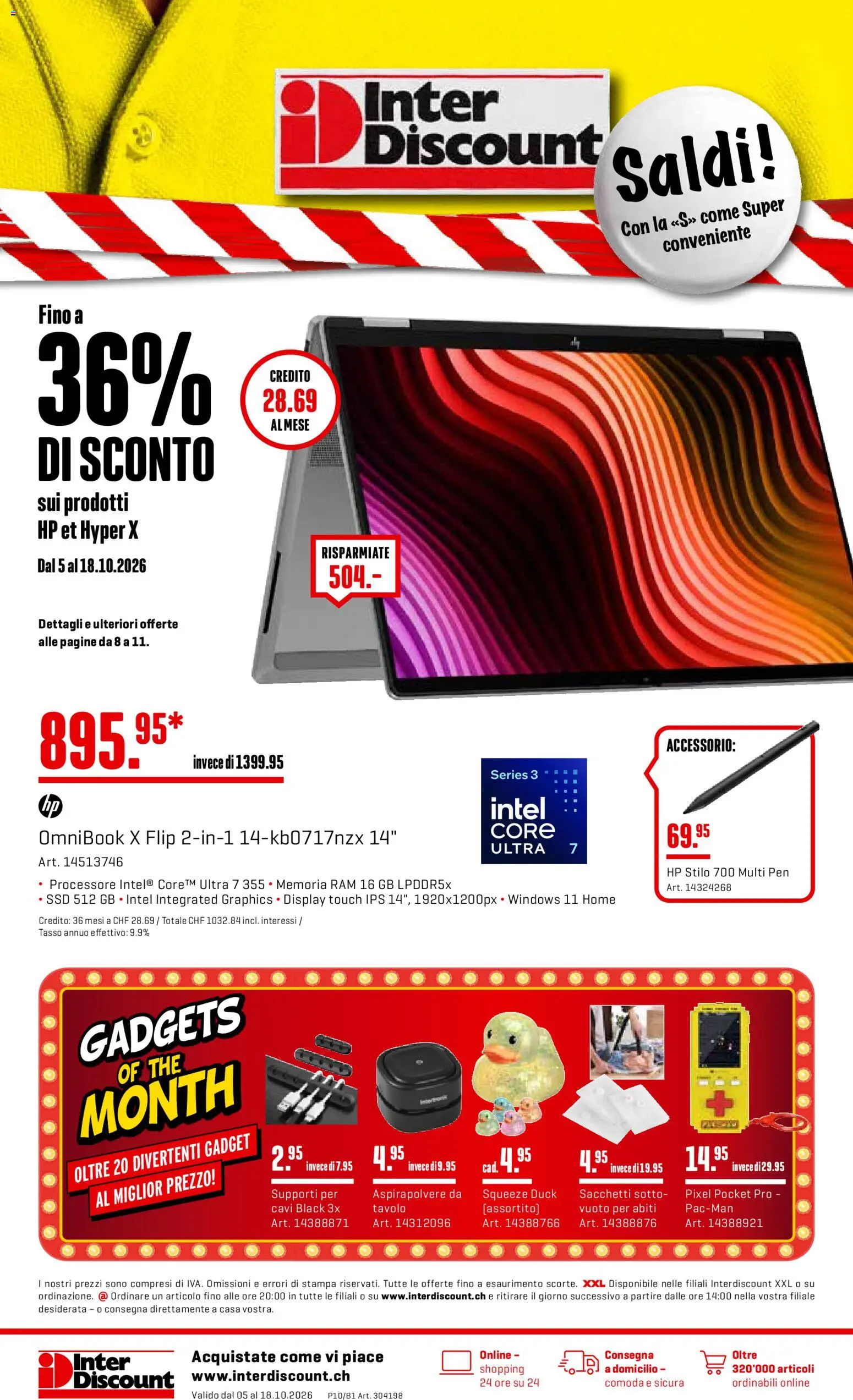 Vorschau des Merkblatts Interdiscount aktionen IT vom Shop Interdiscount gültig von 05.10.2026 bis 18.10.2026 - HP