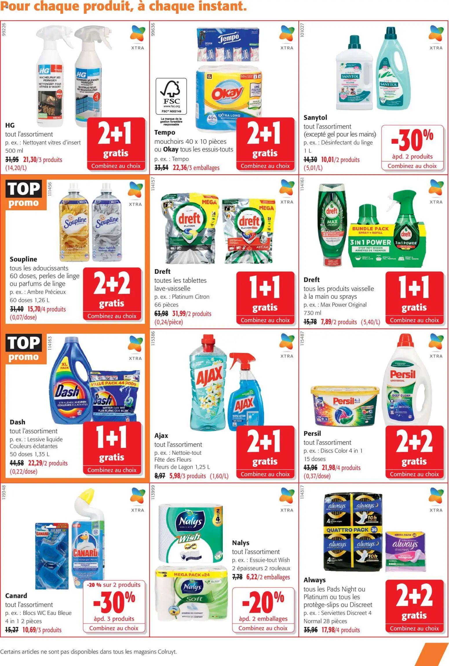 Prévisualisation de Colruyt Toutes les offres du magasin Colruyt formulaire valide 23/09/2026 - Parfums, Canard, Persil, Citron, Lessive, Always, Hygiène, Désinfectant du linge