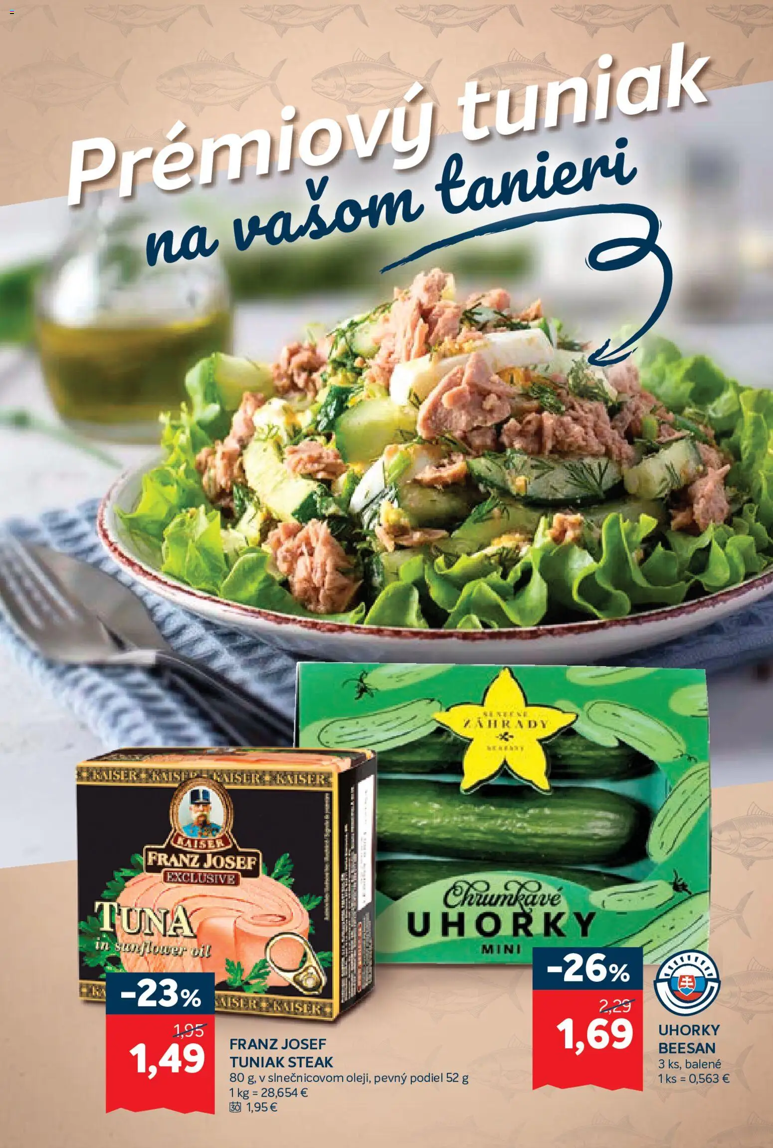 Náhľad Kraj letáku platného od 08.10.2026 - Steak, Tuniak, Uhorky, Tuniak steak