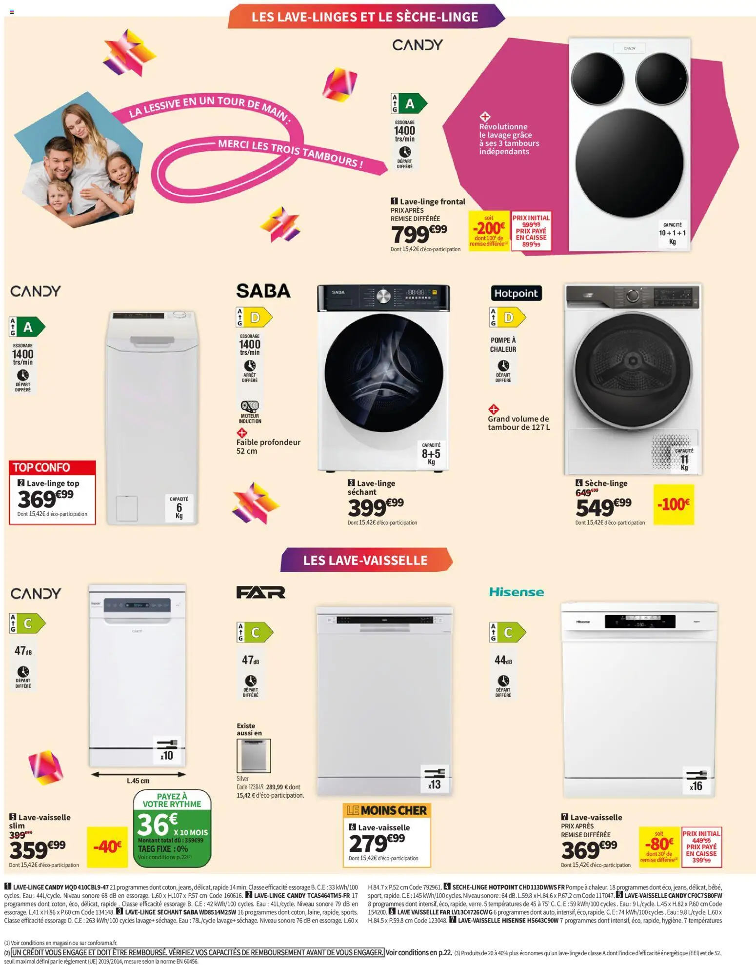 Prévisualisation de Conforama catalogue du magasin Conforama formulaire valide 08/09/2026 - Vaisselle, Lessive