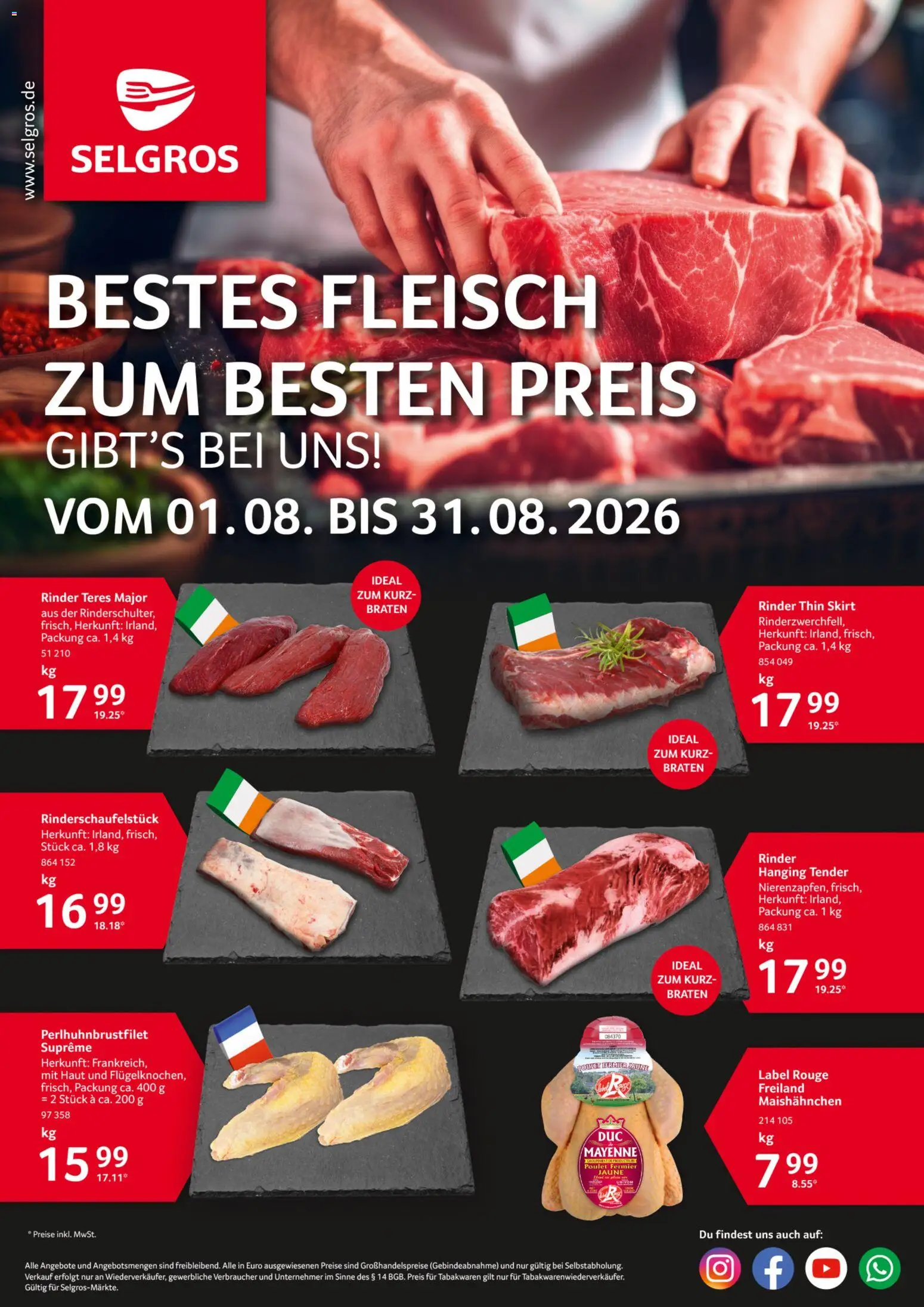 Vorschau von dem Prospekt des Geschäftes Selgros, gültig ab dem 01.08.2026 - Fleisch, Rouge
