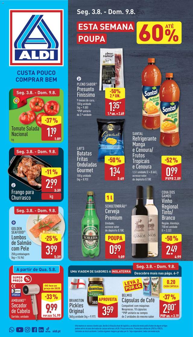 Novo folheto Aldi a partir de 03/08