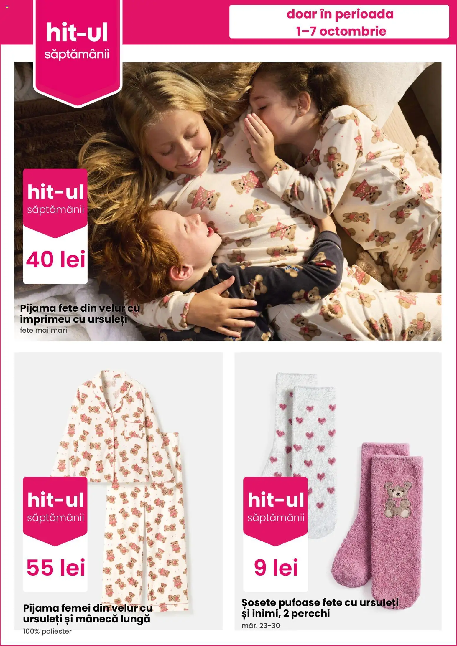 Previzualizarea de cataloage: Pepco Pepco Catalog valabil de la 01.10.2026 - Șosete, Pijamă