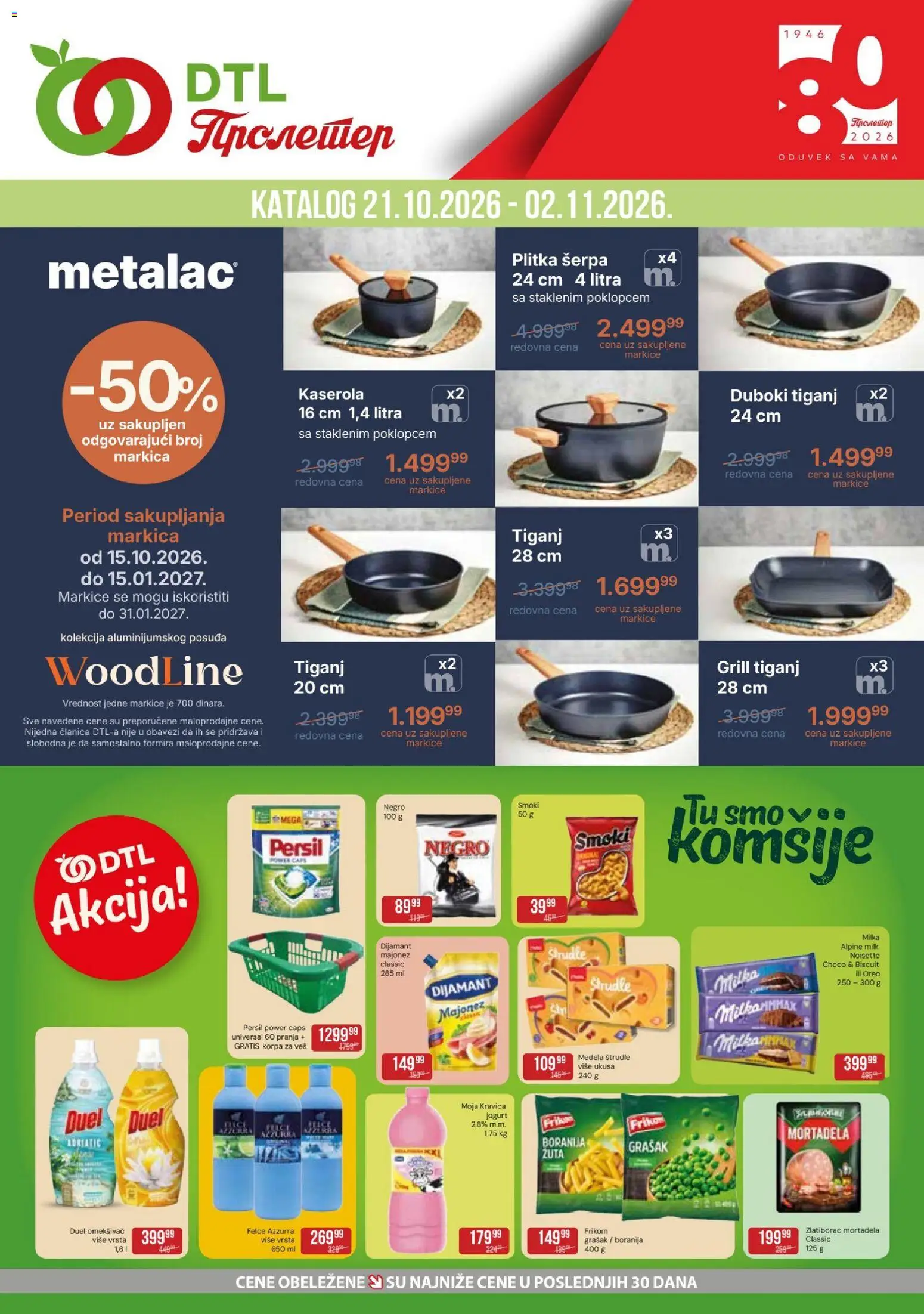 Pregled Metalac Proleter kataloga - važi od 21.10.2026 - Grašak, Korpa za veš, Smoki, Korpa, Mortadela, Jogurt, Majonez, Persil