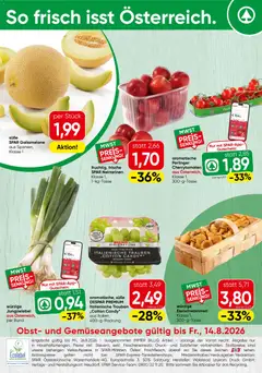 Vorschau der Angebote: Spar Spar Obst & Gemüse gültig ab 10.08.2026