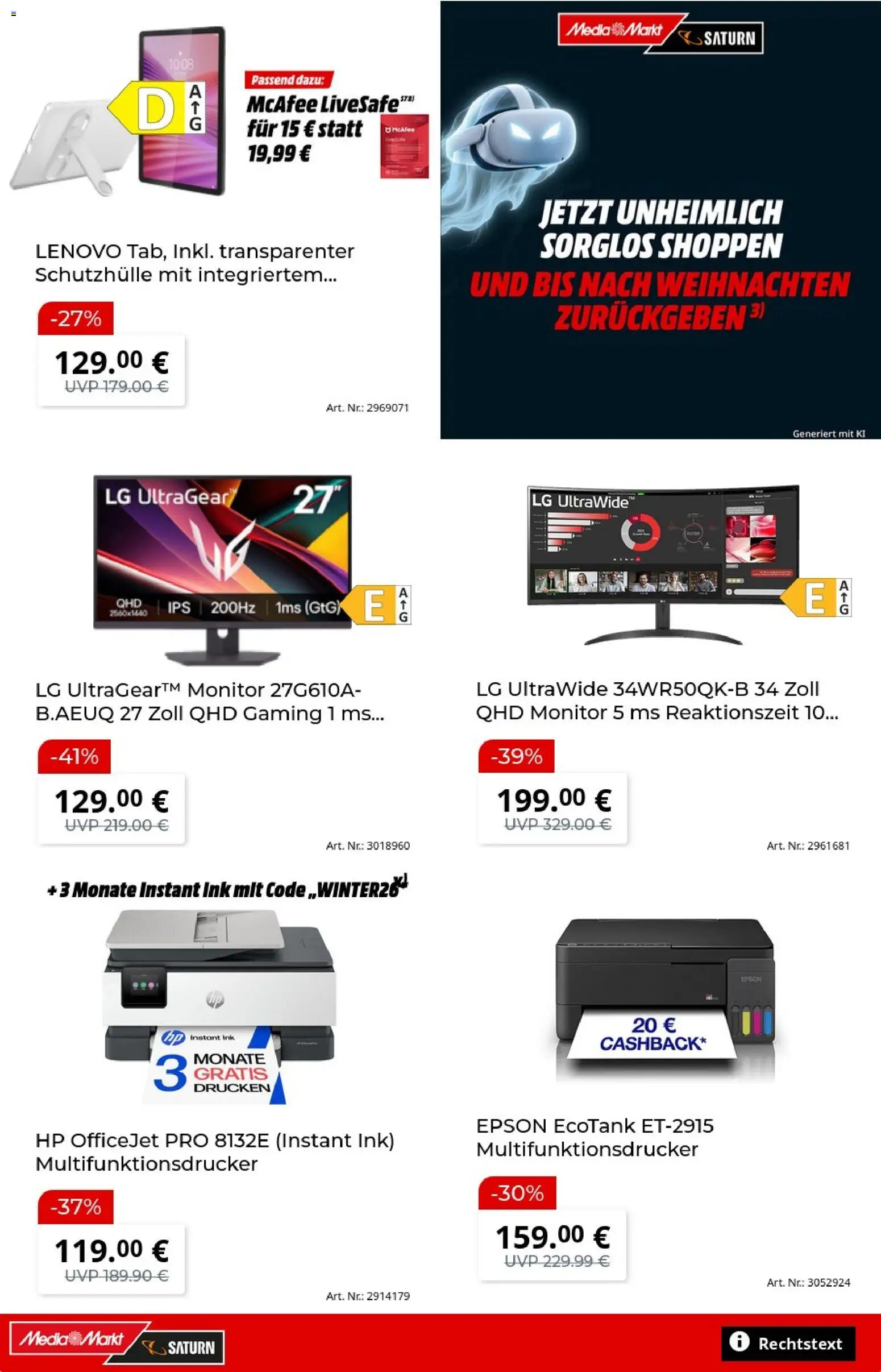 Vorschau von dem Prospekt des Geschäftes Media Markt, gültig ab dem 27.10.2026 - Lenovo, HP, LG, Monitor, Epson