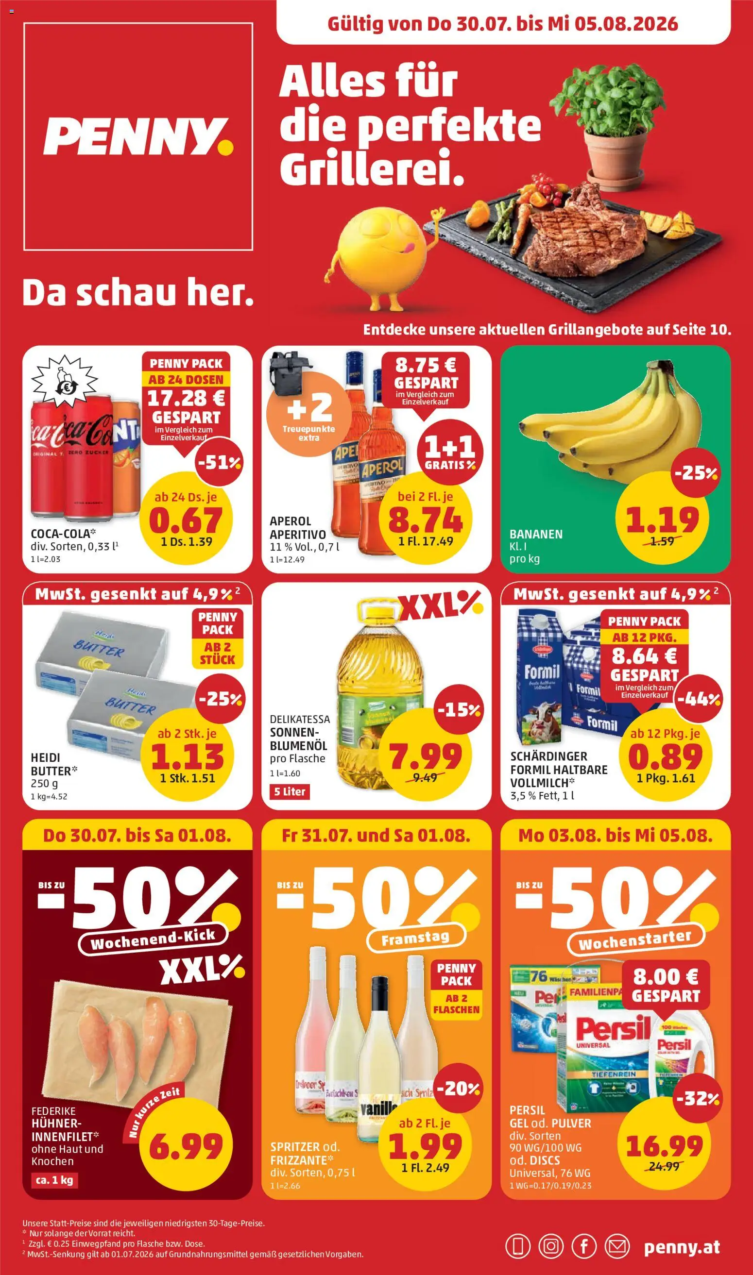 Vorschau der Angebote: Penny Markt Penny Markt Flugblatt gültig ab 30.07.2026 - Aperol, Bananen, Butter, Zucker, Vanille