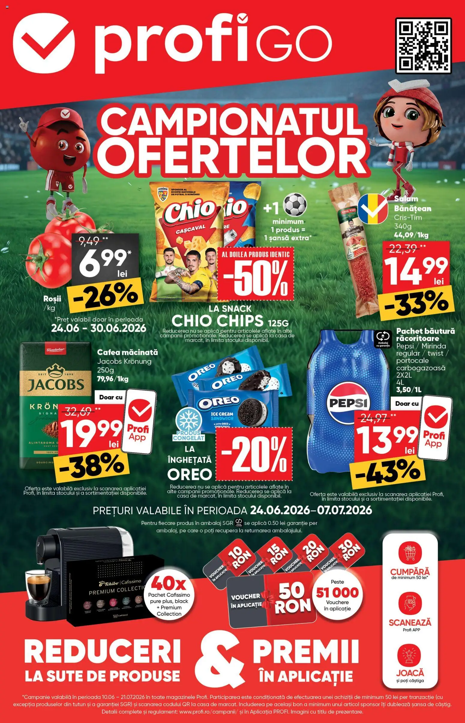 Previzualizarea de cataloage: Profi Profi Catalog Go valabil de la 24.06.2026 - Black, Pepsi, Oreo, Cașcaval, Salam, Jacobs, Premium, Cafea macinata