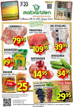 Förhandsgranska reklamblad Matvärlden erbjudanden från butik Matvärlden gäller från 07/09/2026