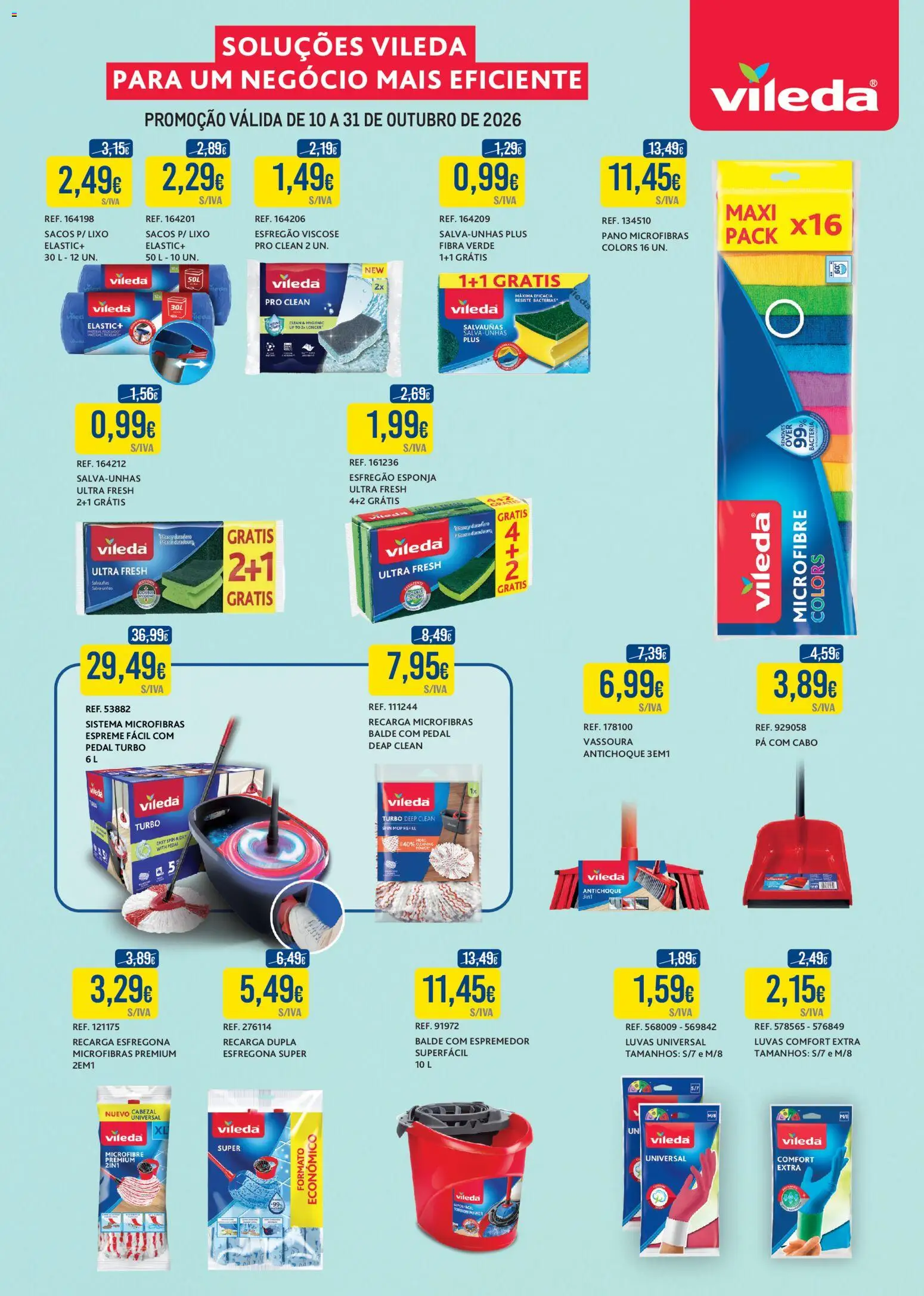 Pré-visualização do folheto da loja Makro válida a partir de 10/10/2026 - Pá, Luvas, Vassoura, Esponja, Esfregona, Balde, Cabo, Espremedor