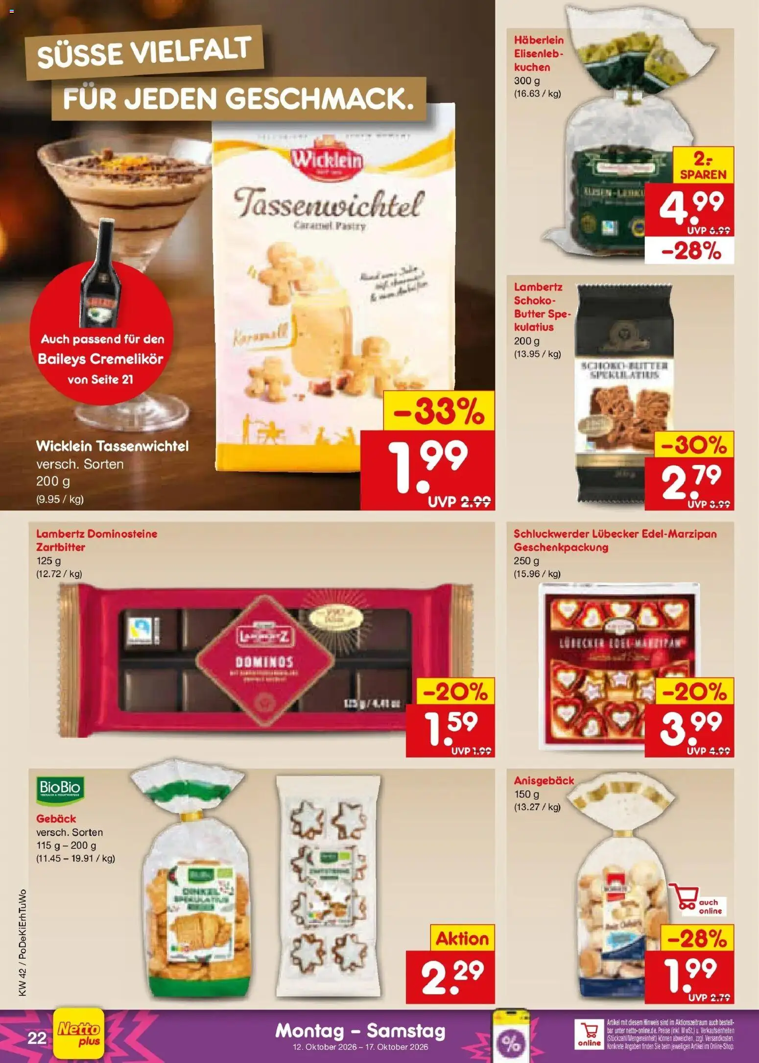 Vorschau von dem Prospekt des Geschäftes Netto Marken-Discount, gültig ab dem 12.10.2026 - Kuchen, Butter, Baileys