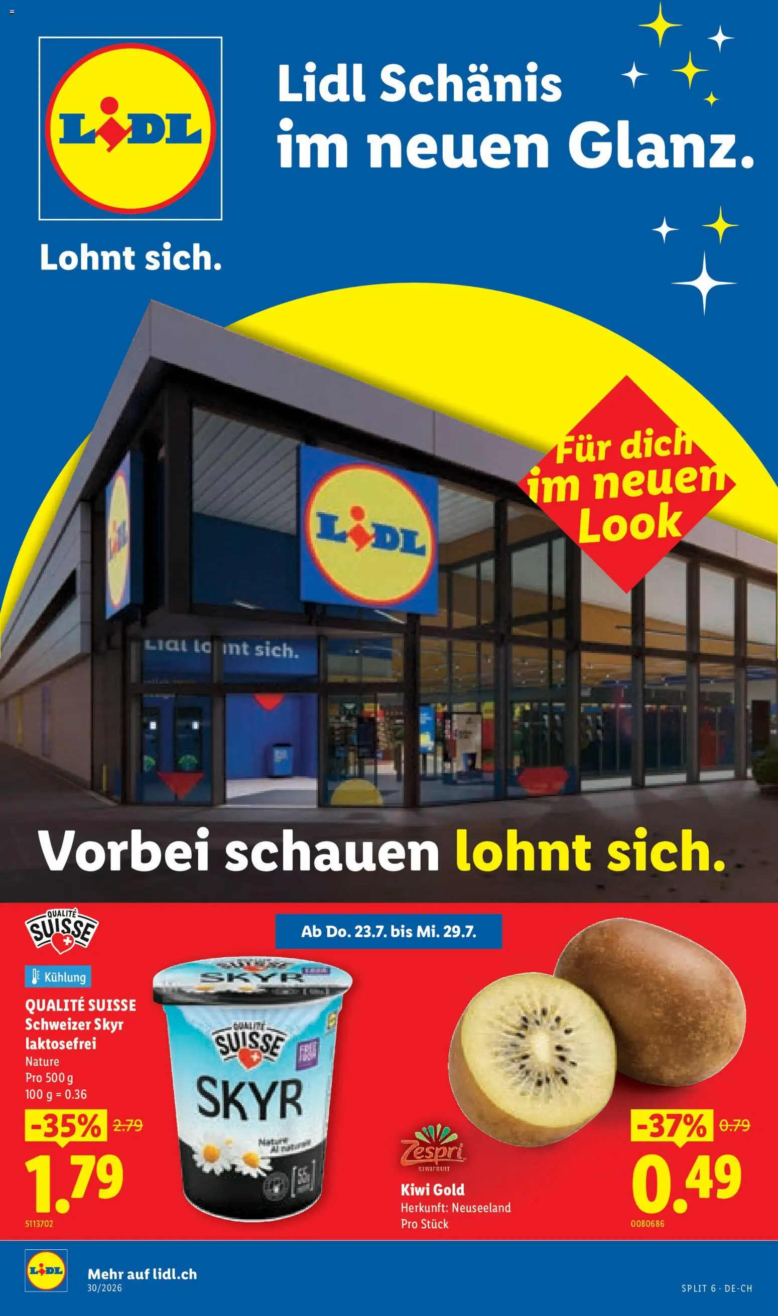 Vorschau des Merkblatts Lidl aktionen Schänis vom Shop Lidl gültig von 23.07.2026 bis 29.07.2026