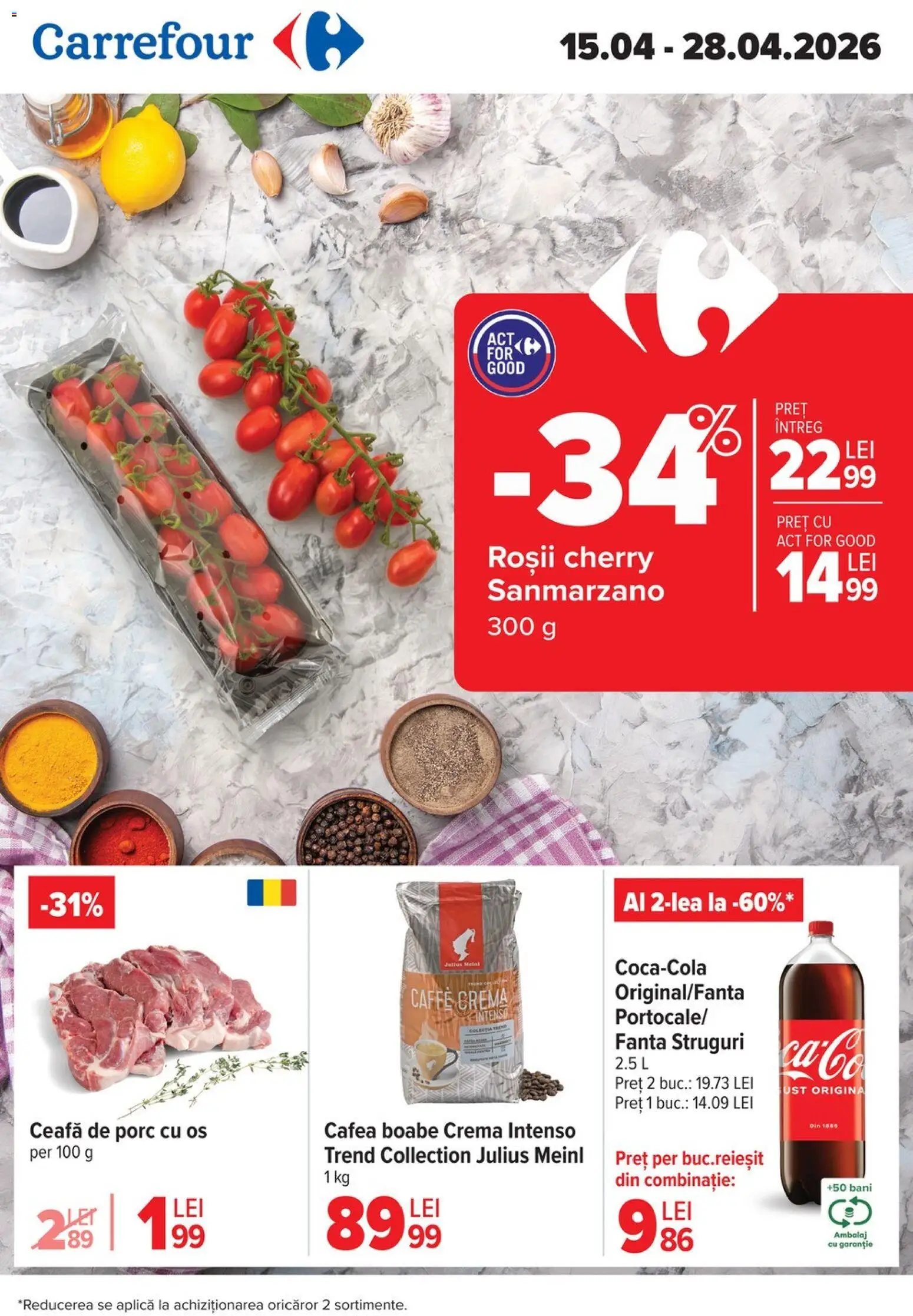 Previzualizarea de cataloage: Carrefour Carrefour Catalog valabil de la 15.04.2026 - Cafea, Avocado, Fanta, Cremă, Struguri
