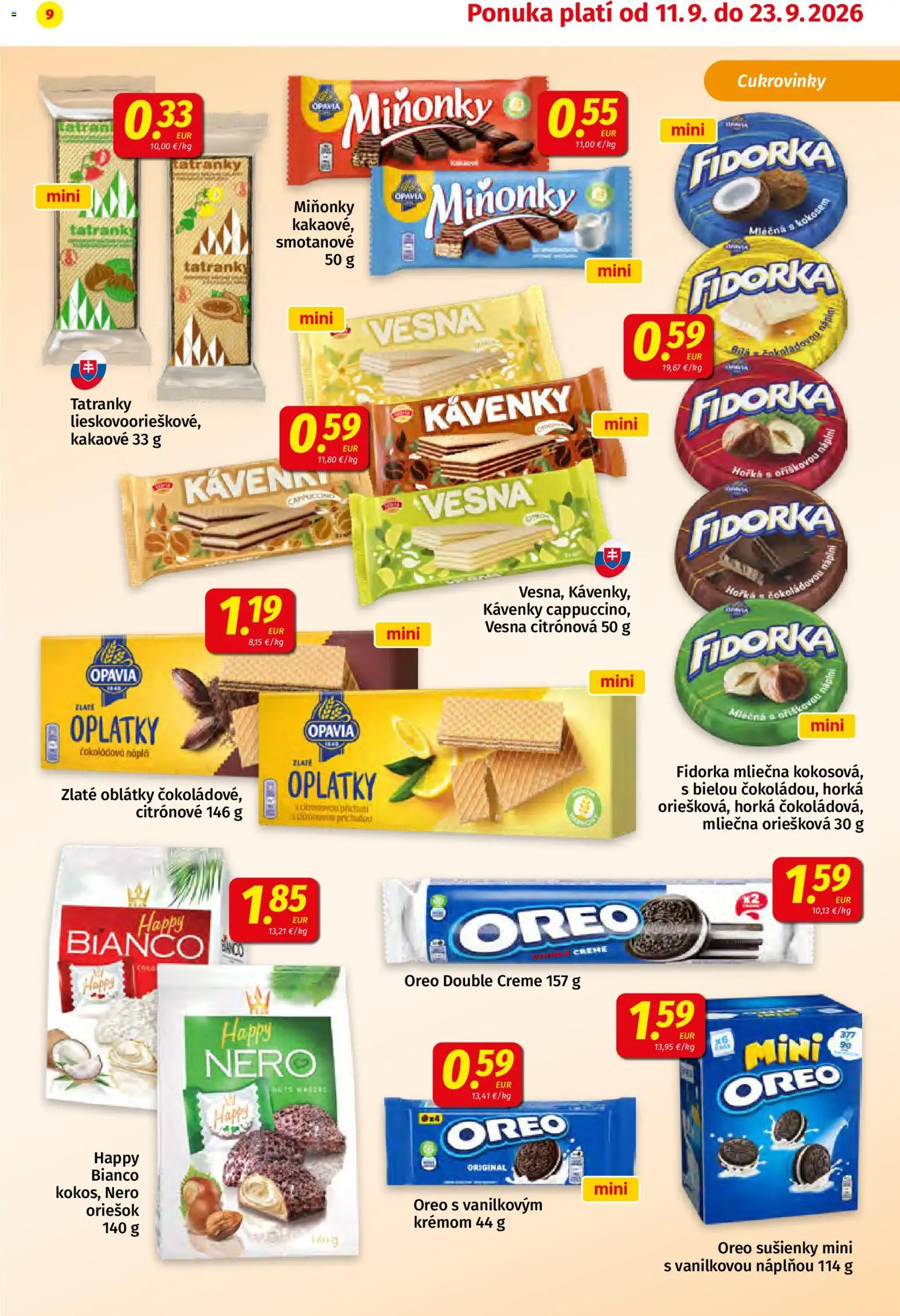 Náhľad Koruna letáku platného od 11.09.2026 - Cukrovinky, Oreo, Sušienky, Oblátky