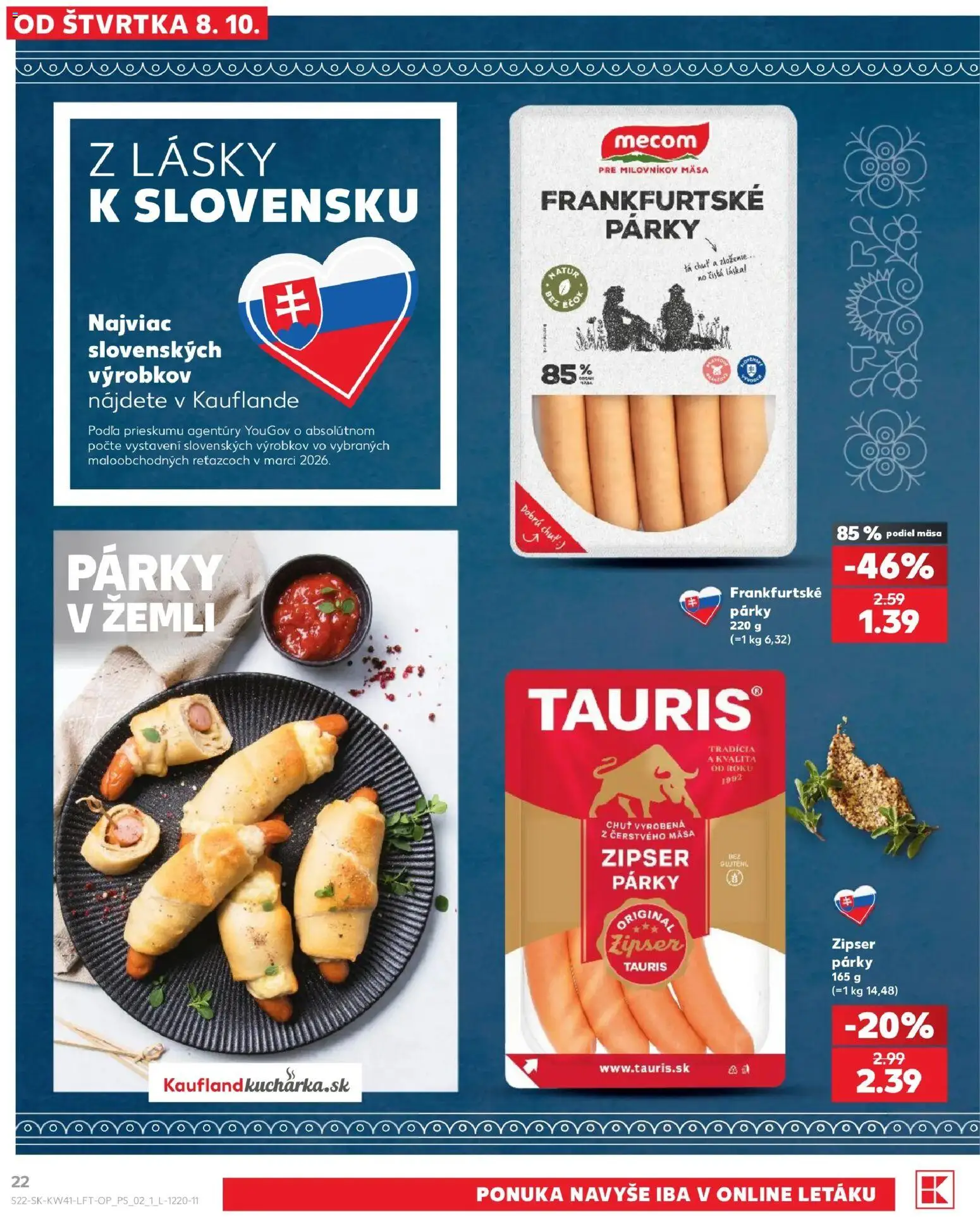 Náhľad Kaufland letáku platného od 08.10.2026 - Párky