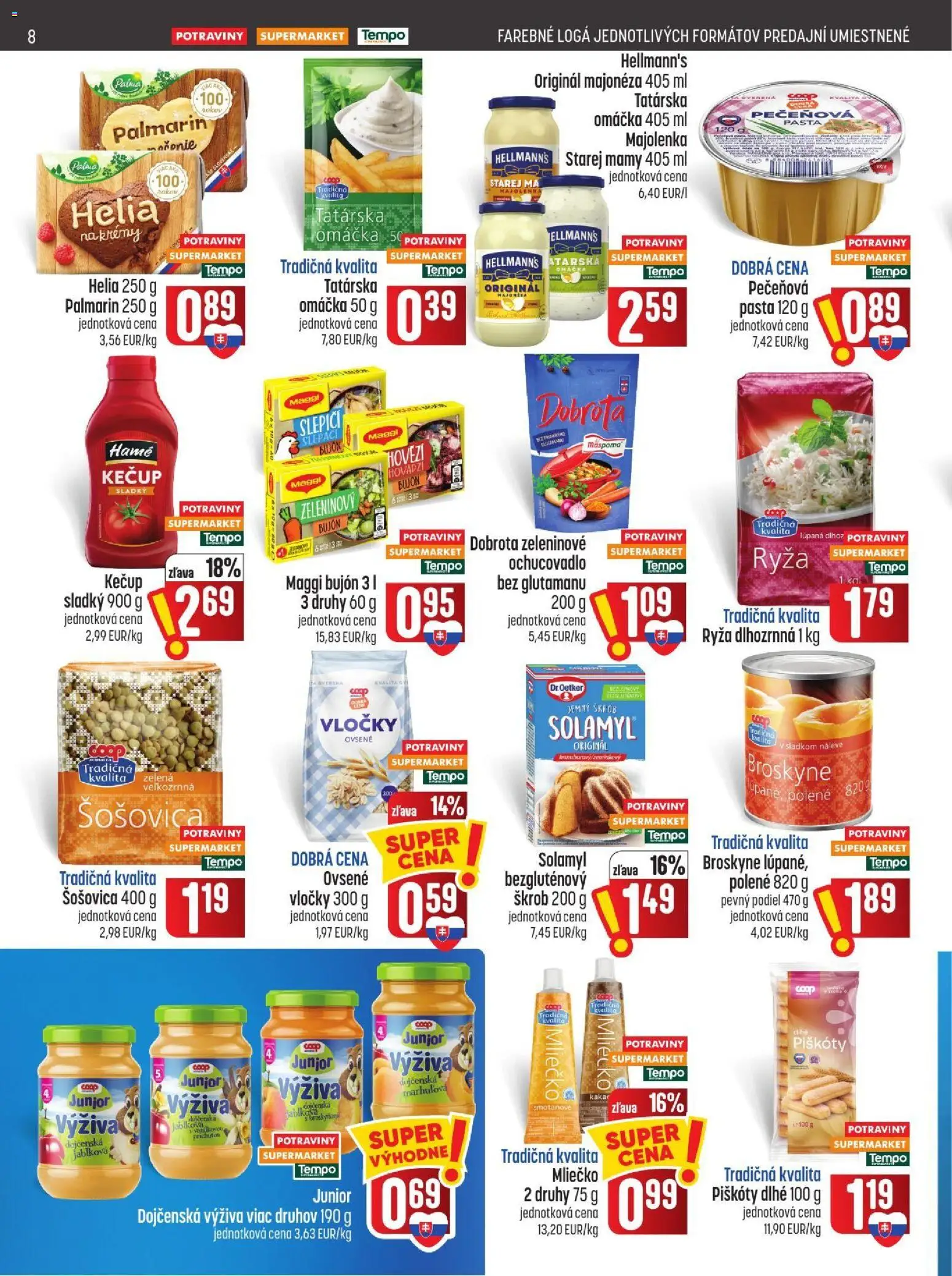 Náhľad COOP Jednota letáku platného od 29.10.2026 - Ovsené vločky, Ryža, Kečup, Vločky, Broskyne, Palmarin, Majonéza, Bujón