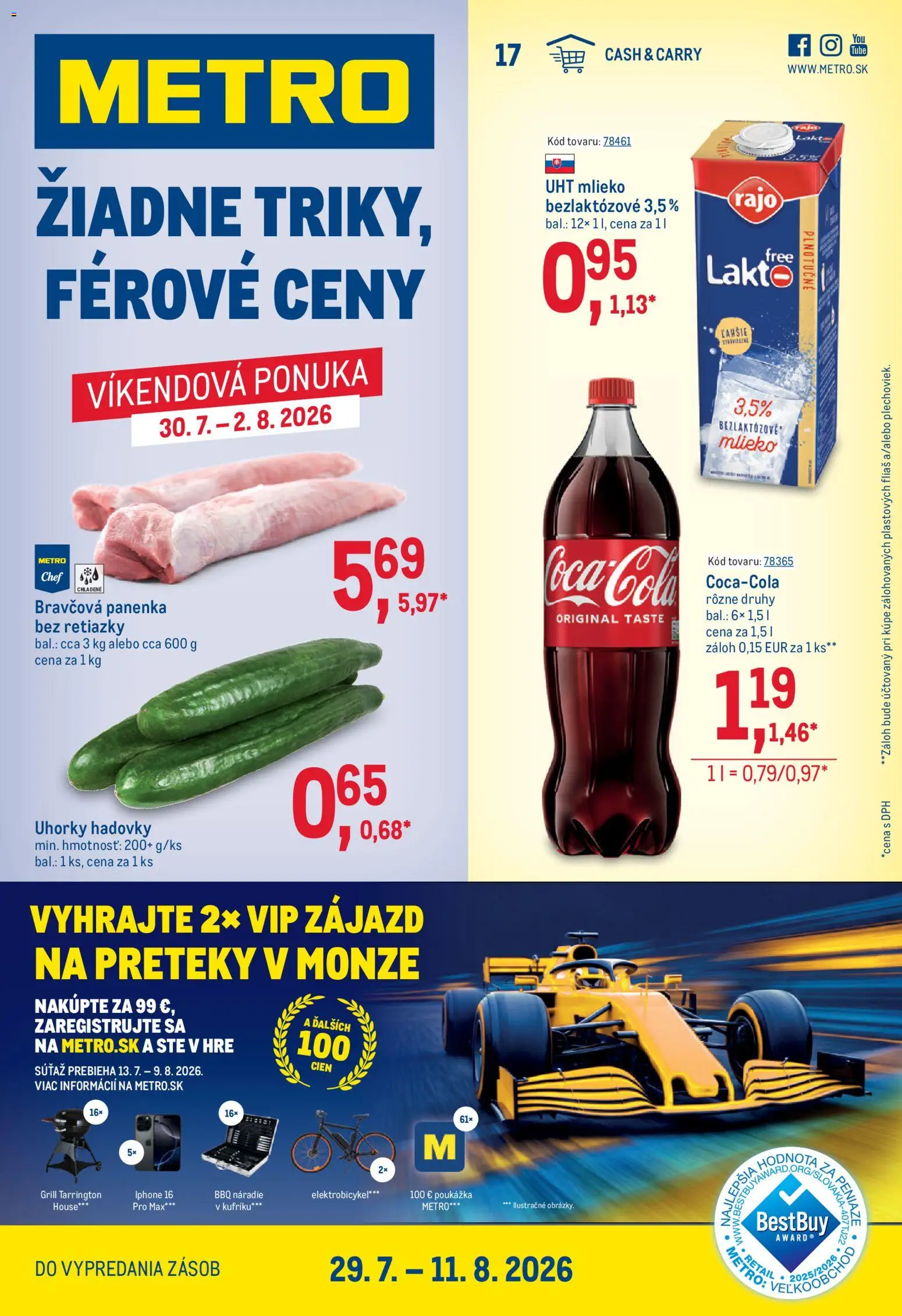 Náhľad Metro letáku platného od 29.07.2026 - Iphone, Elektrobicykel, Bravčová panenka, Mlieko, Náradie, Uhorky
