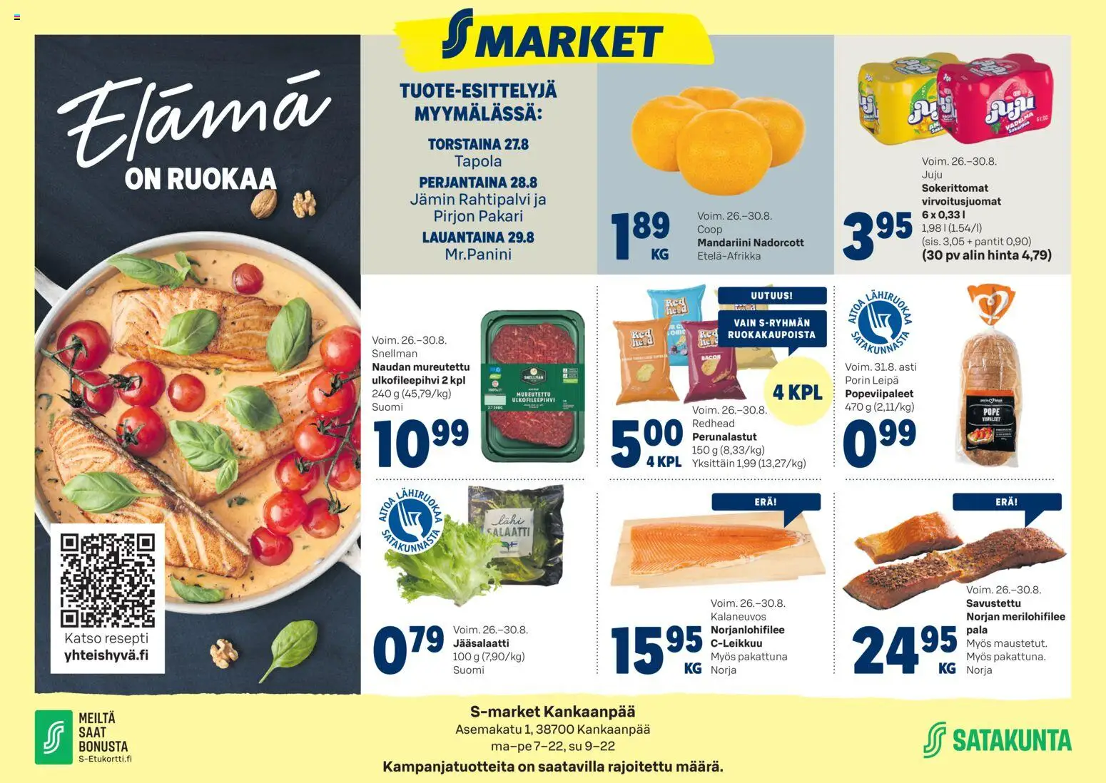 Kaupan S-market S-market tarjoukset esikatselu, voimassa 26/08/2026