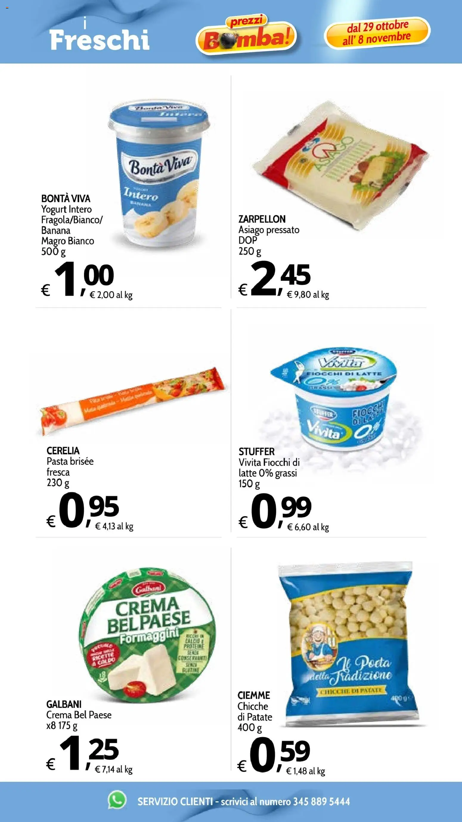 Anteprima dell'opuscolo Primo Prezzo volantino dal negozio Primo Prezzo valido da 29/10/2026 - Pasta, Crema, Latte, Yogurt, Fiocchi di latte, Pasta brisée, Patate, Fiocchi