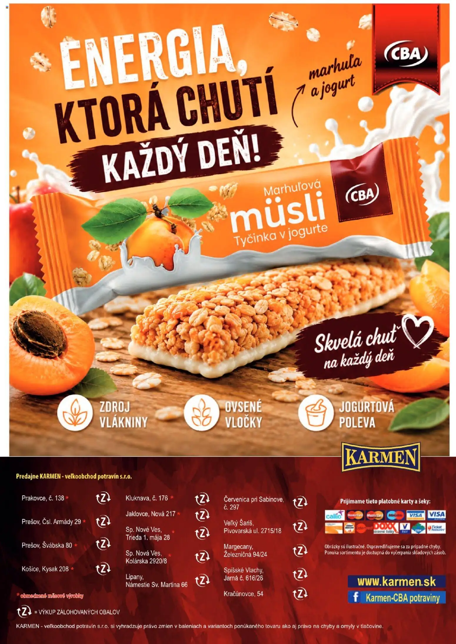 Náhľad KARMEN CBA letáku platného od 03.09.2026 - Jogurt, Vločky, Müsli