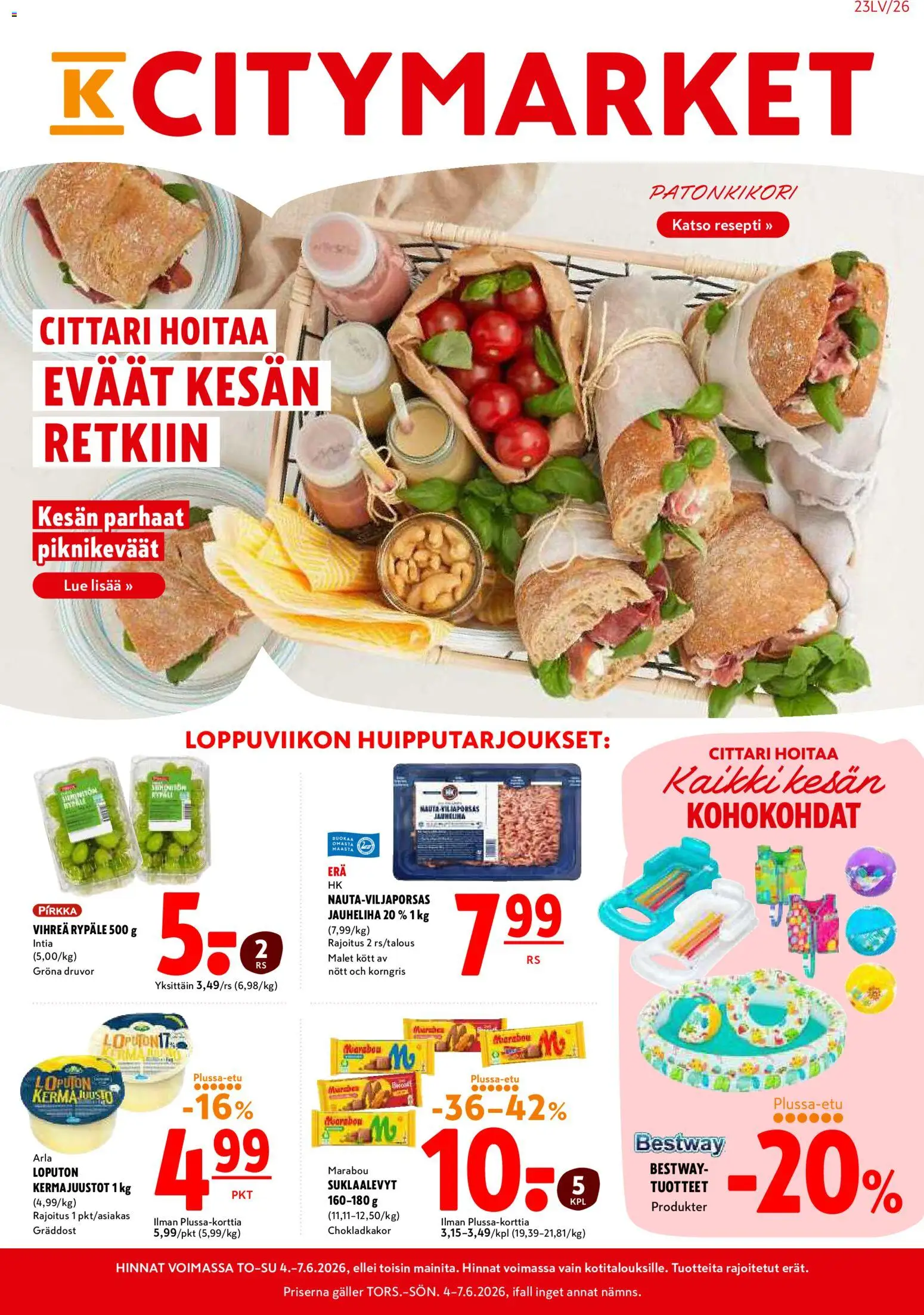 Kaupan K-Citymarket K-Citymarket tarjoukset esikatselu, voimassa 04/06/2026