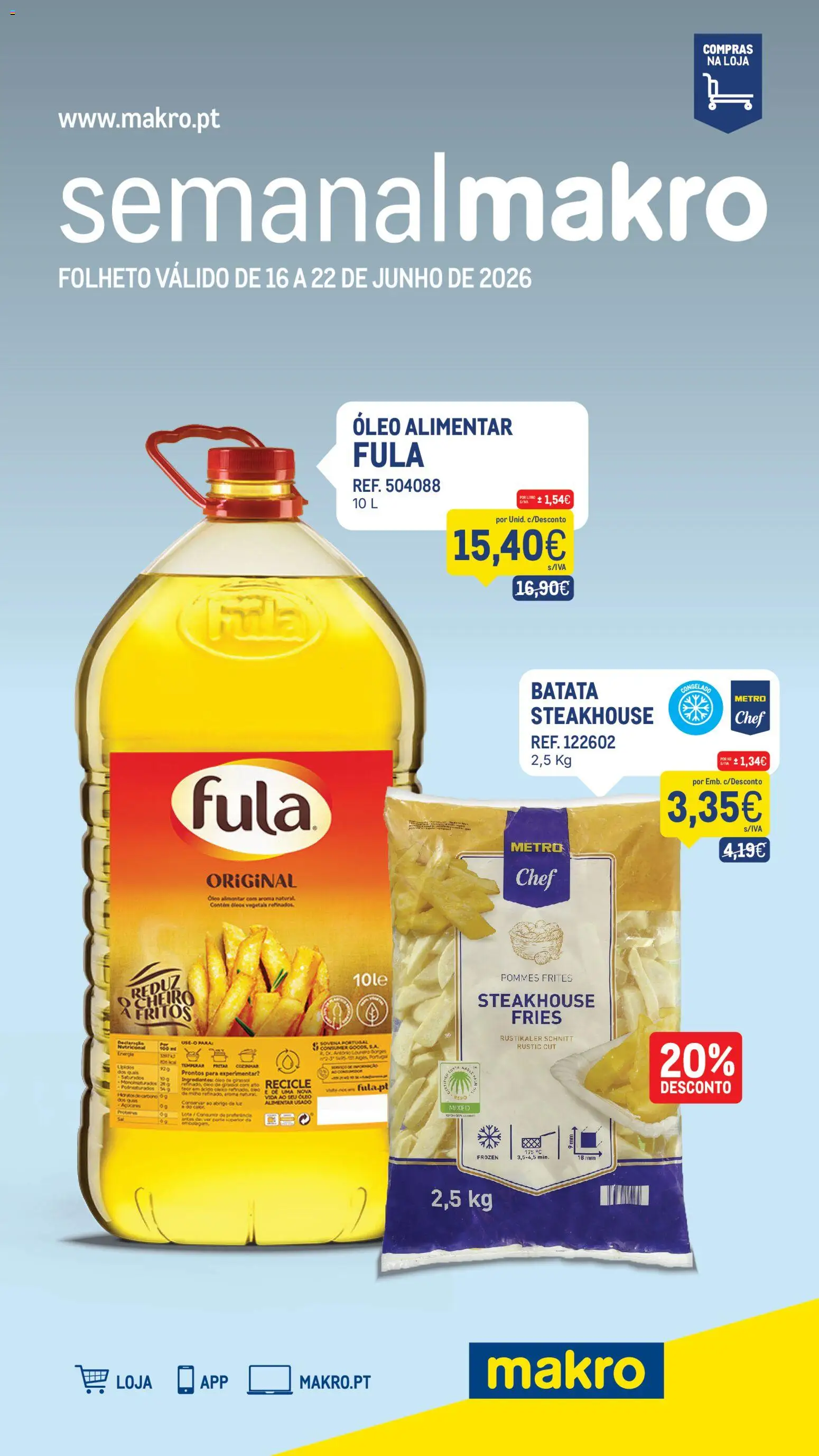 Pré-visualização do folheto da loja Makro válida a partir de 16/06/2026 - Batata, Óleo alimentar, Óleo