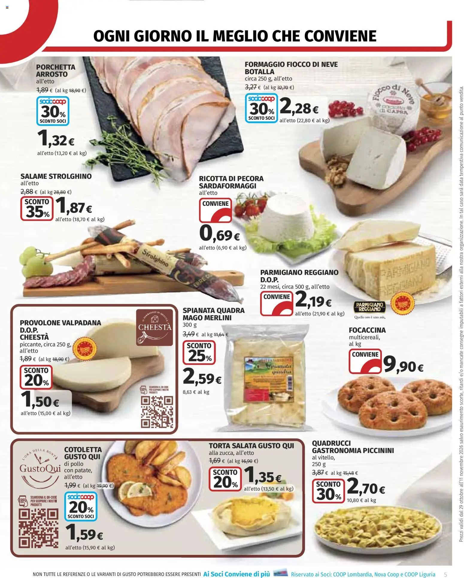 Anteprima dell'opuscolo COOP volantino dal negozio COOP valido da 29/10/2026 - Torta, Pollo, Porchetta, Formaggio, Arrosto, Data, Provolone, Ricotta di pecora
