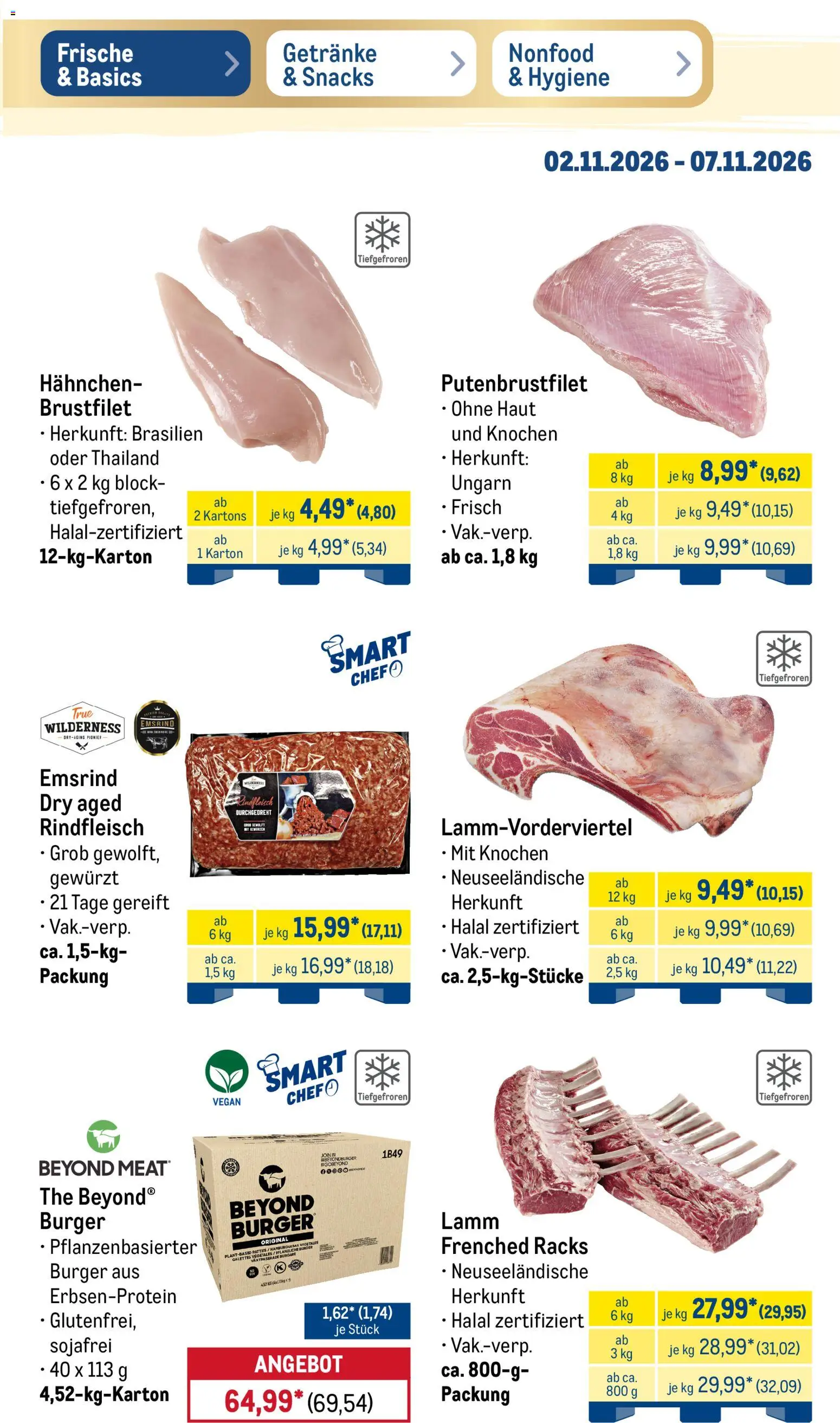 Vorschau von dem Prospekt des Geschäftes Metro, gültig ab dem 02.11.2026 - Burger, Rindfleisch, Hahnchen
