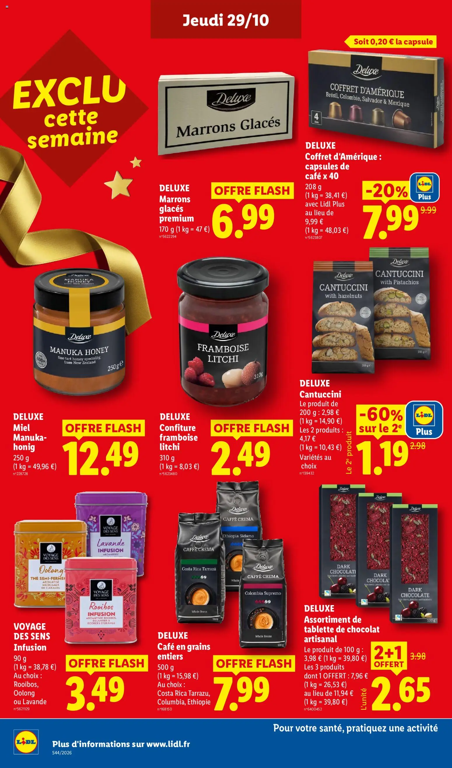 Prévisualisation de LIDL catalogue du magasin LIDL formulaire valide 29/10/2026 - Miel, Litchi, Lavande, Glaces, Confiture, Capsules, Tablette de chocolat, Marrons glacés