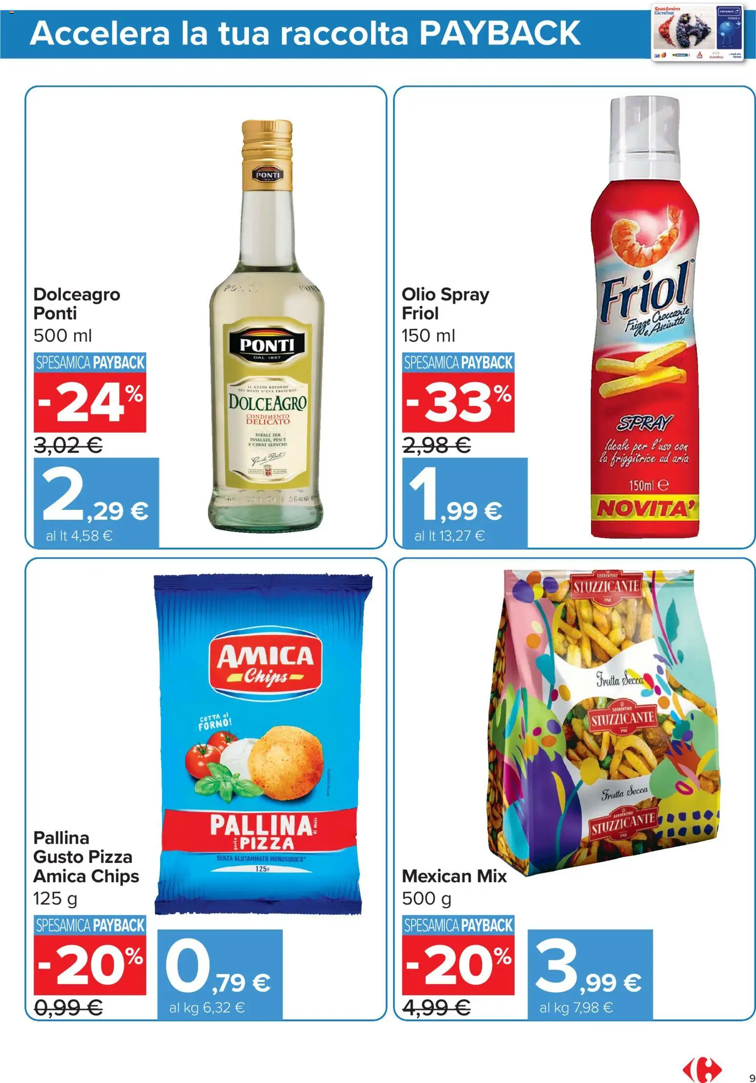 Anteprima dell'opuscolo Carrefour volantino Market - Punti Sprint Payback dal negozio Carrefour valido da 23/10/2026 - Pizza, Friggitrice ad aria, Forno, Pesce, Frutta, Olio, Frutta secca, Friggitrice