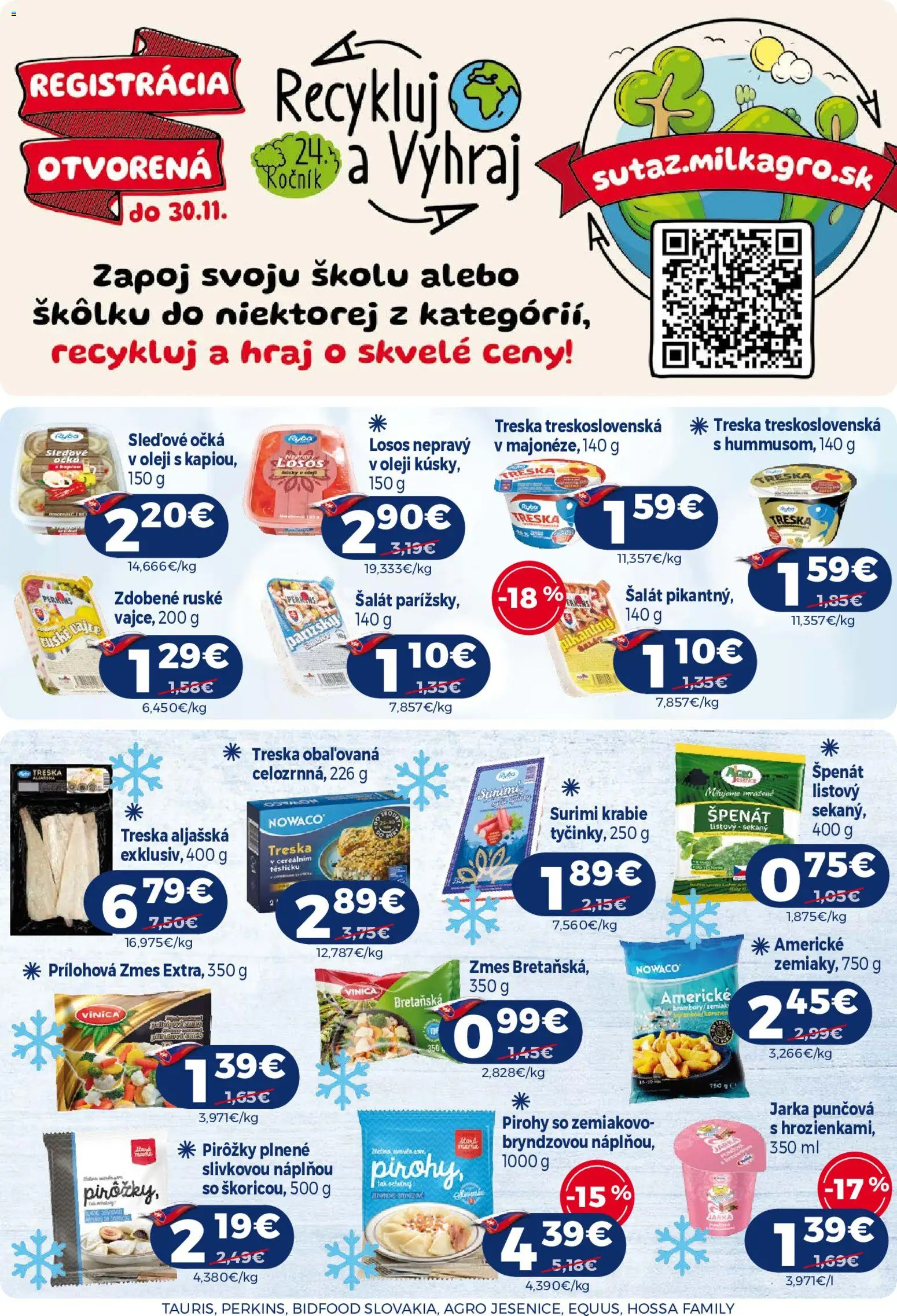Náhľad Milk Agro letáku platného od 23.09.2026 - Pirohy, Ryba, Losos, Šalát, Špenát, Treska
