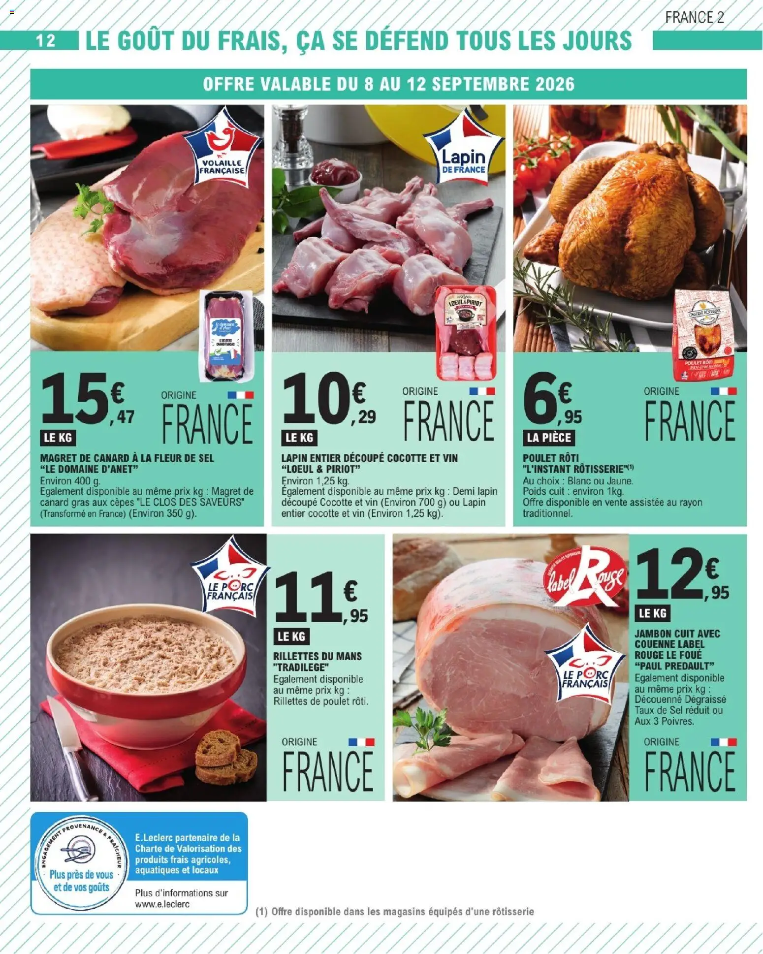 Prévisualisation de E.Leclerc catalogue du magasin E.Leclerc formulaire valide 08/09/2026 - Lapin, Poulet, Vin, Canard, Poulet rôti, Poids, Volaille, Porc
