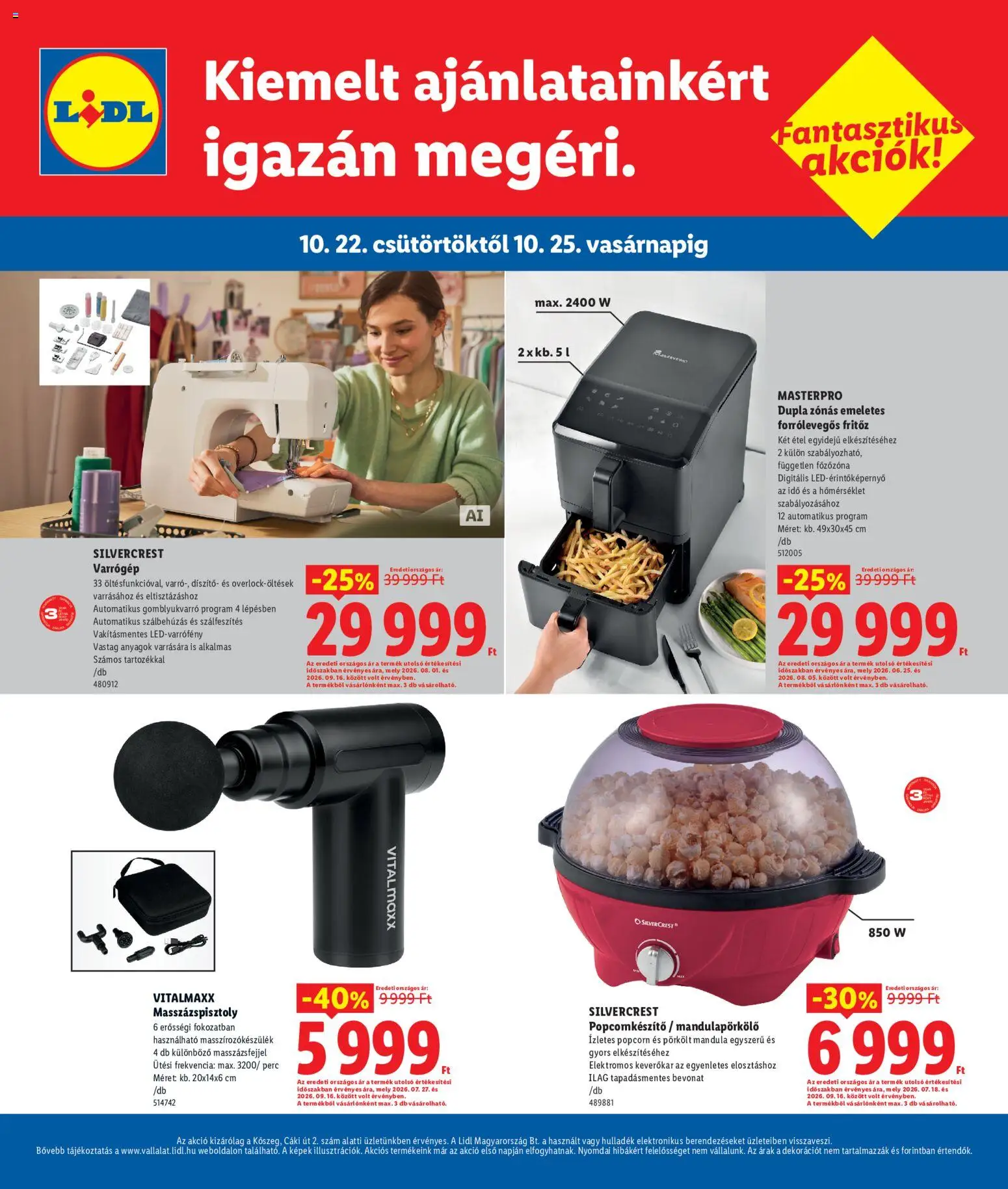Lidl - Lidl Kőszeg megtekintése, amely érvényes 2026.10.22.-től - Pörkölt, Varrógép, SilverCrest, Mandula, Fritőz, Popcorn, Forrólevegős, Pörkölt mandula
