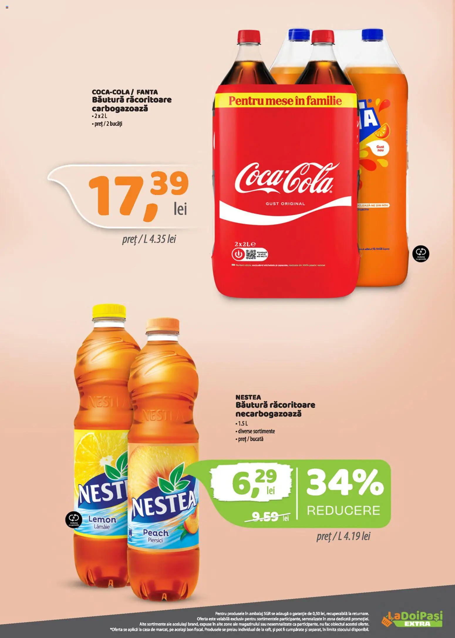 Previzualizarea de cataloage: LaDoiPași LaDoiPași Catalog extra valabil de la 01.11.2026 - Fanta, Piersici, Lămâie, Aplică, Bautura racoritoare