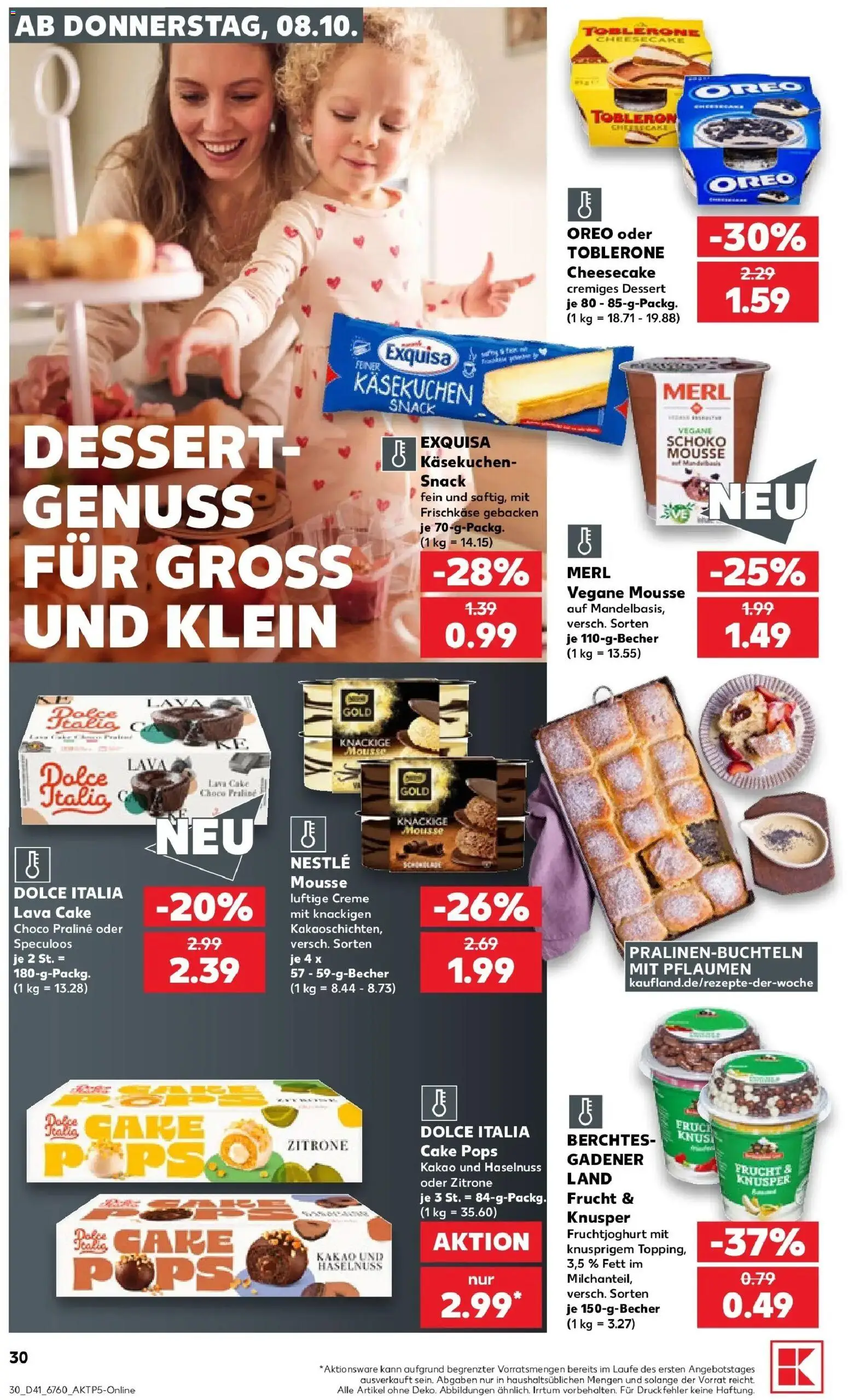 Vorschau von dem Prospekt des Geschäftes Kaufland, gültig ab dem 08.10.2026 - Pflaumen, Zitrone, Creme, Exquisa, Fruchtjoghurt, Frischkase