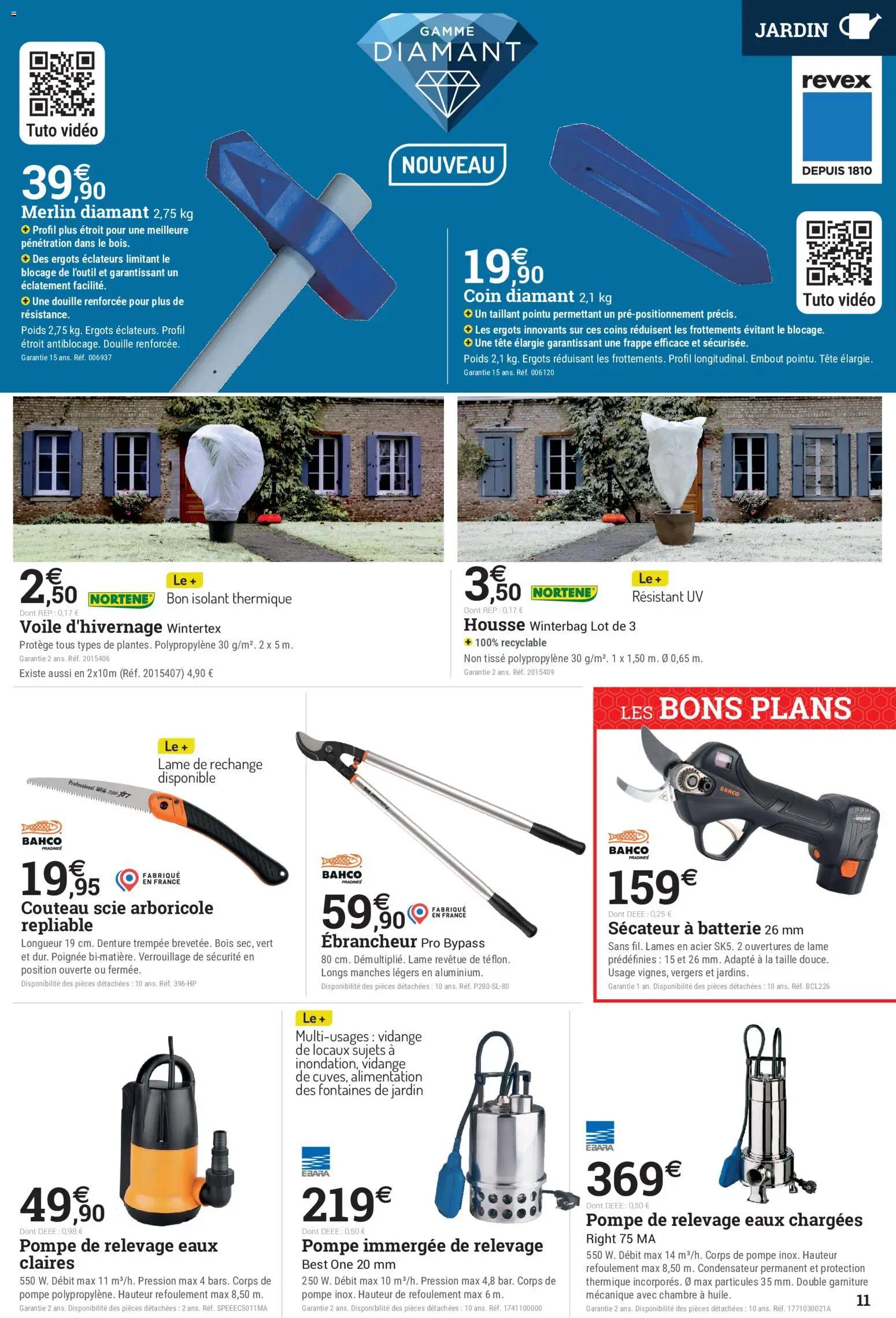 Prévisualisation de Espace Emeraude catalogue du magasin Espace Emeraude formulaire valide 21/10/2026 - Vidéo, Alimentation, Batterie, Poids, Isolant thermique, Douille, Sécateur, Voile d'hivernage