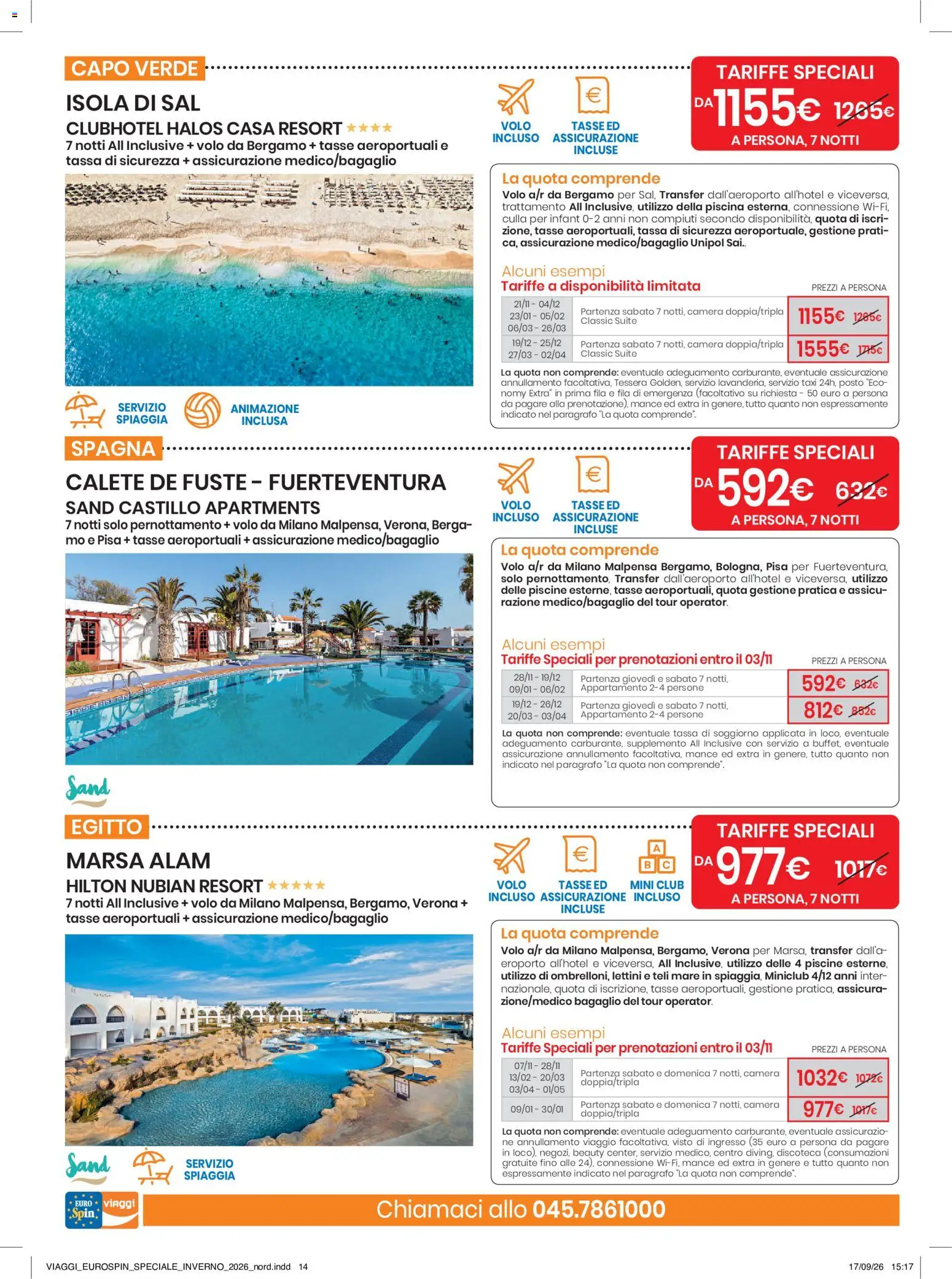 Anteprima dell'opuscolo Eurospin volantino Viaggi Nord dal negozio Eurospin valido da 17/09/2026 - Piscina, Culla