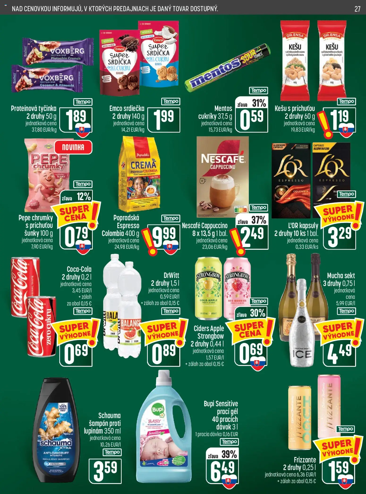Náhľad COOP Jednota letáku platného od 01.10.2026 - Apple, Protein, Coca cola, Kokos, Šampón, Cola, Cukríky, Prací gél