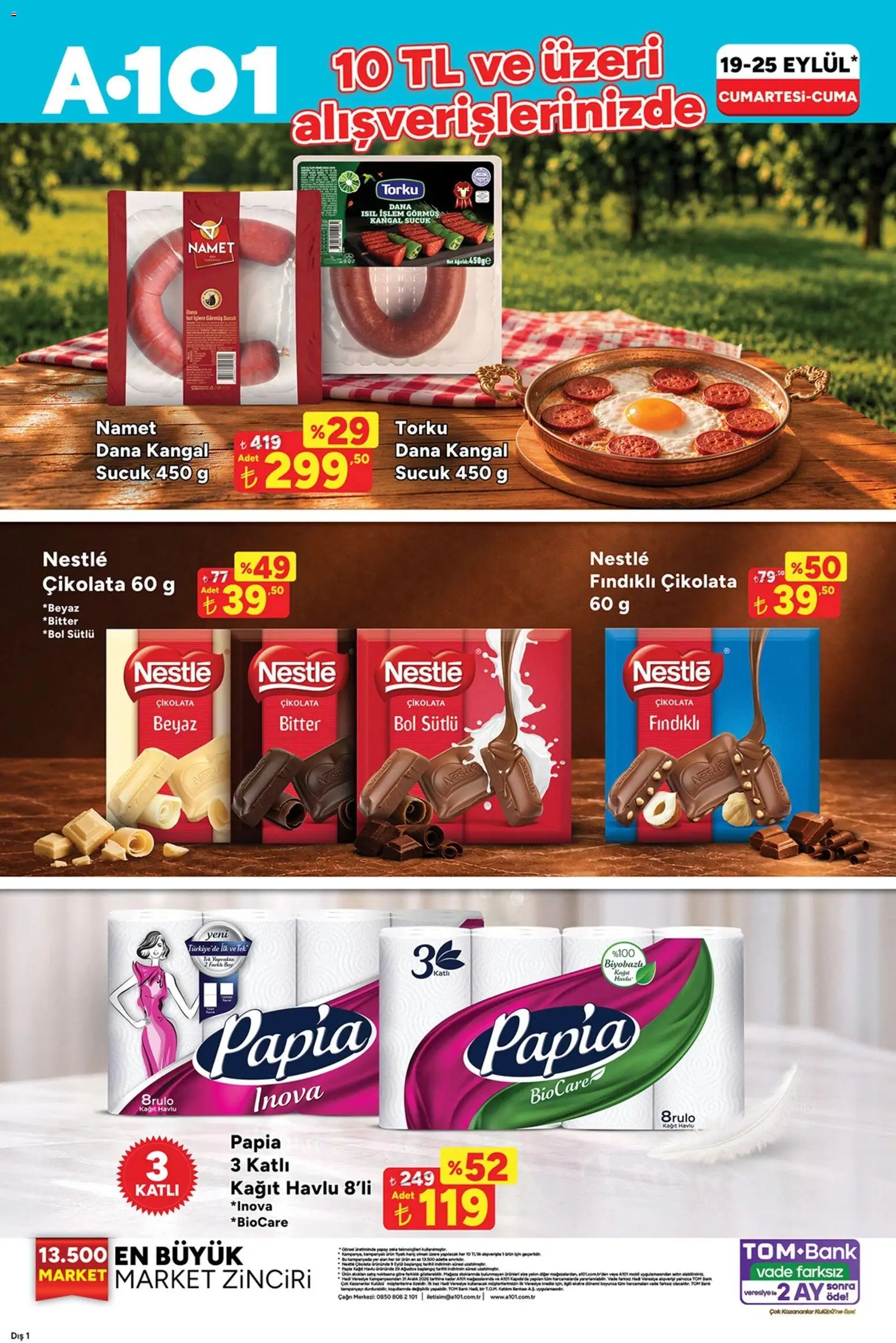 A101 A101 Katalog 19.09.2026 - Broşürünün önizlemesi - Çikolata, Sucuk, Kağıt havlu