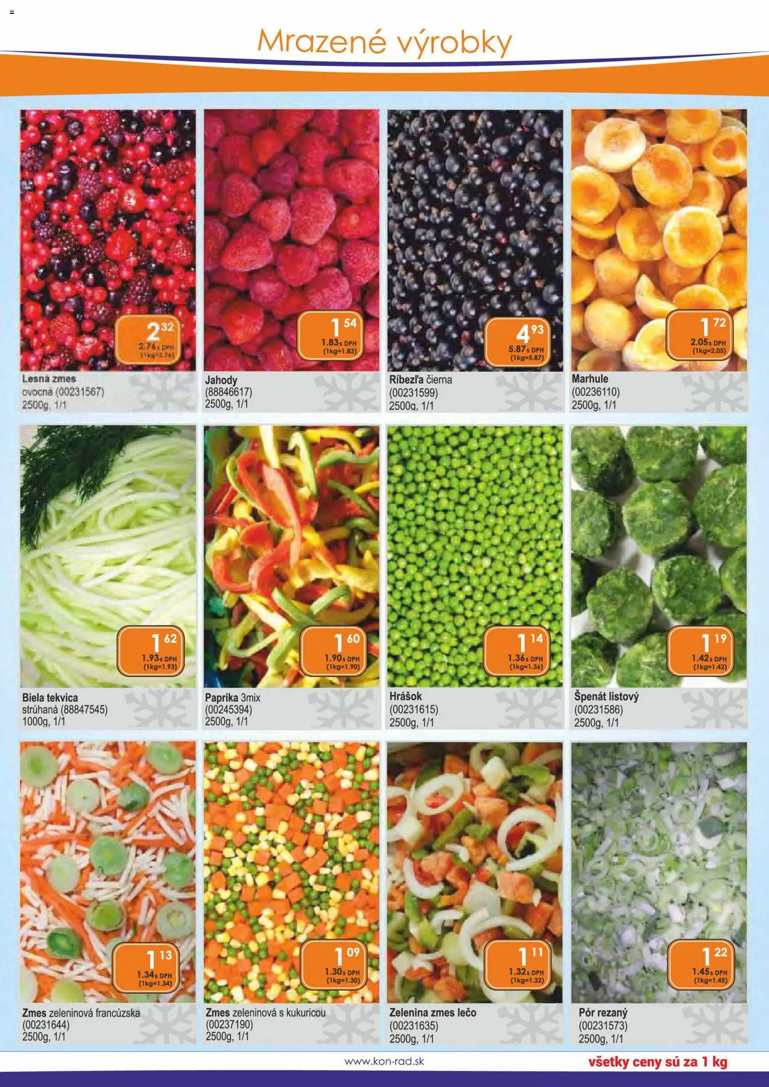 Náhľad KON - RAD letáku platného od 01.03.2026 - Paprika, Tekvica, Zelenina, Špenát, Jahody, Marhule, Pór, Hrášok