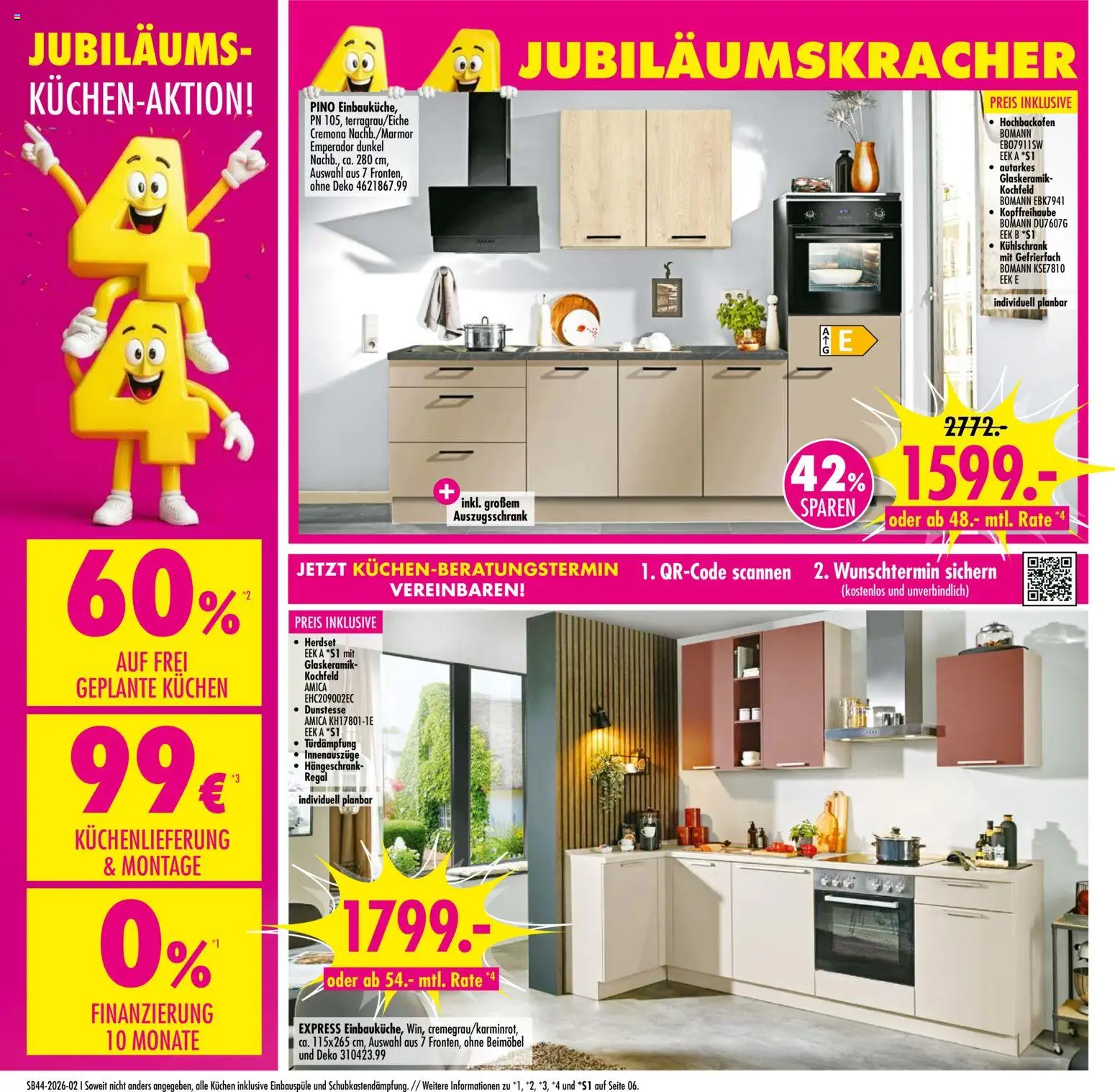Vorschau von dem Prospekt des Geschäftes SB Möbel Boss, gültig ab dem 24.10.2026 - Kühlschrank, Kuchen, Regal, Hängeschrank, Kochfeld