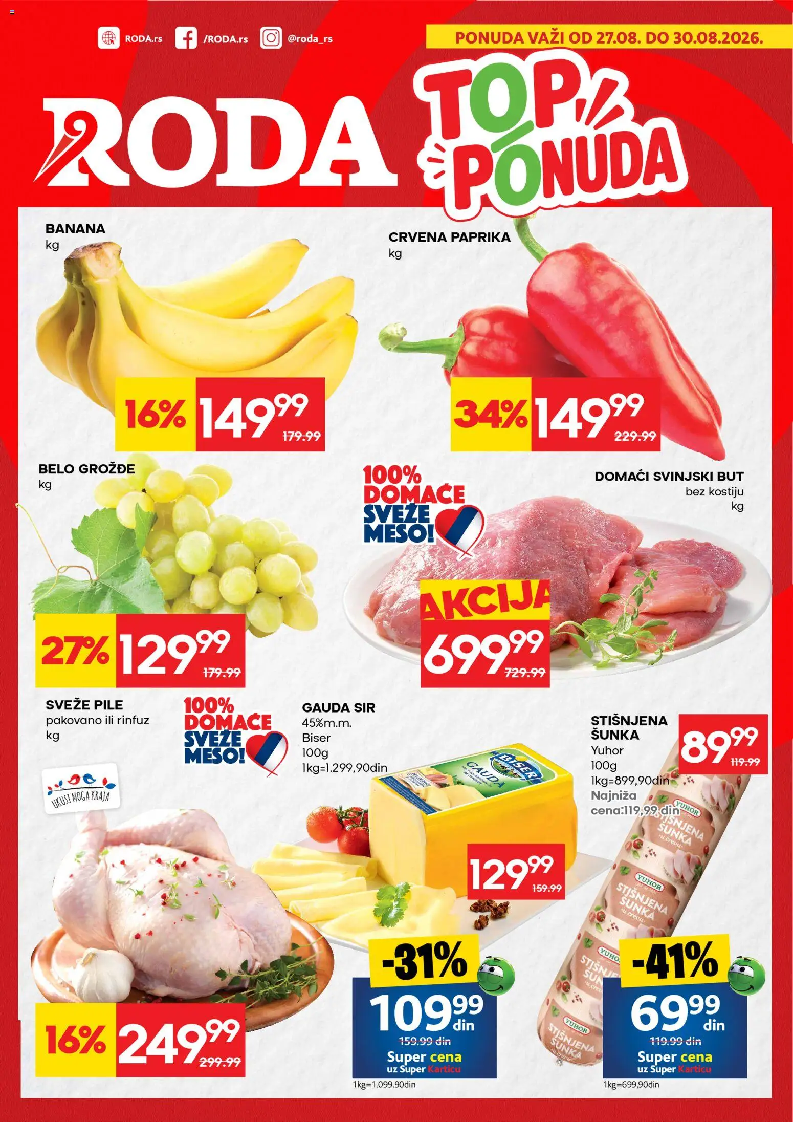 Pregled Roda kataloga - važi od 27.08.2026