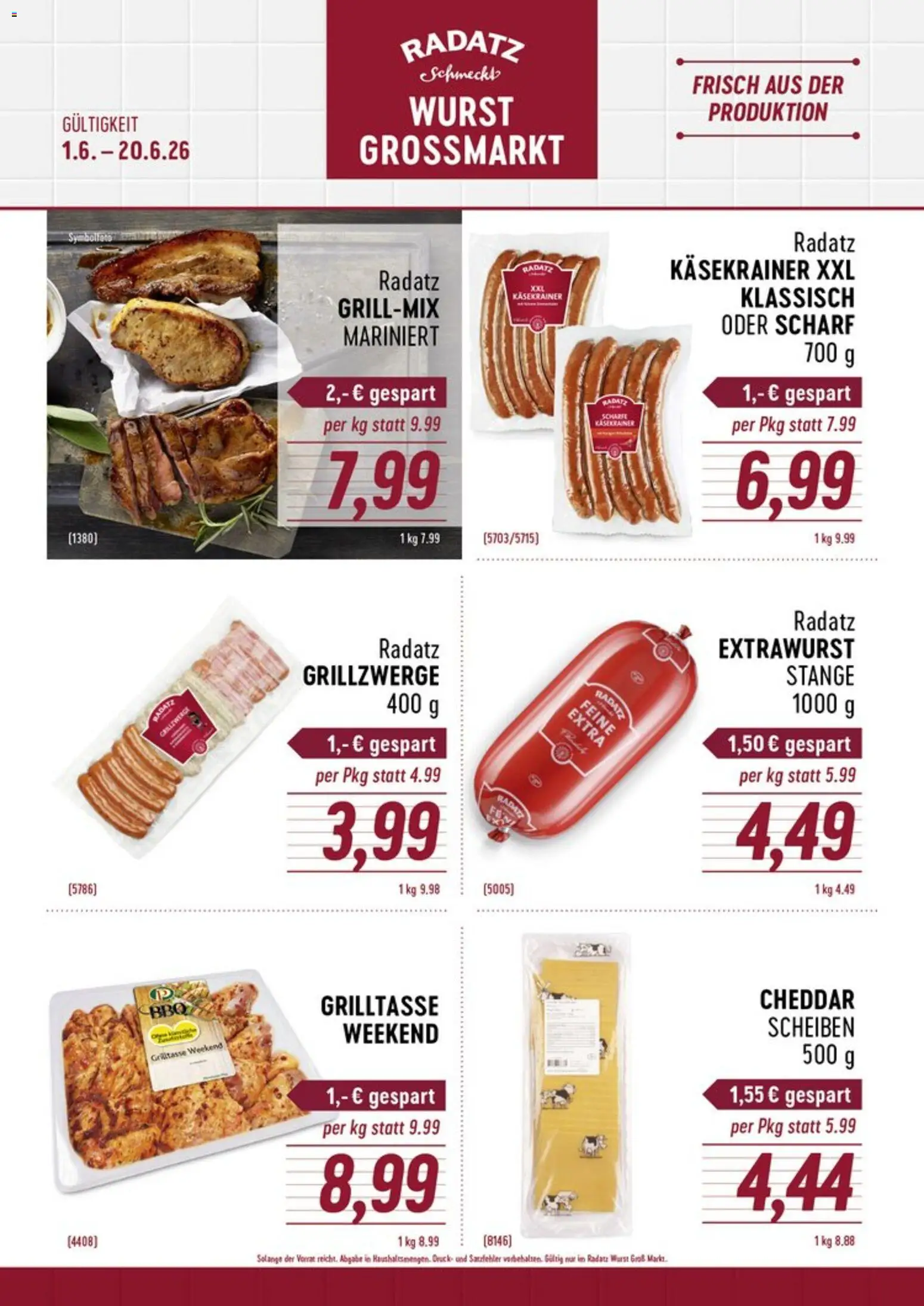 Vorschau der Angebote: Radatz Radatz Flugblatt gültig ab 01.06.2026 - Wurst